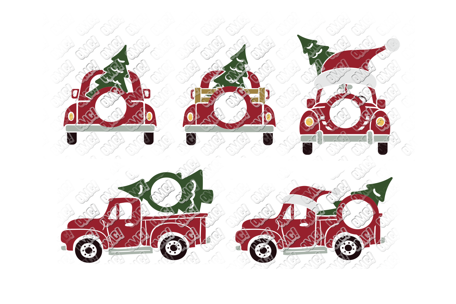 Christmas Truck SVG Red Vintage in SVG, DXF, PNG, EPS, JPEG (156477