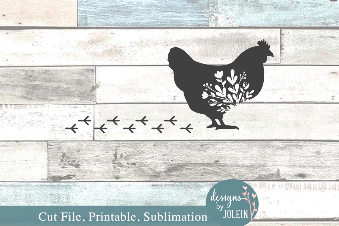 Download Walking Floral Chicken SVG, Sublimation, Farmhouse (518598) | SVGs | Design Bundles
