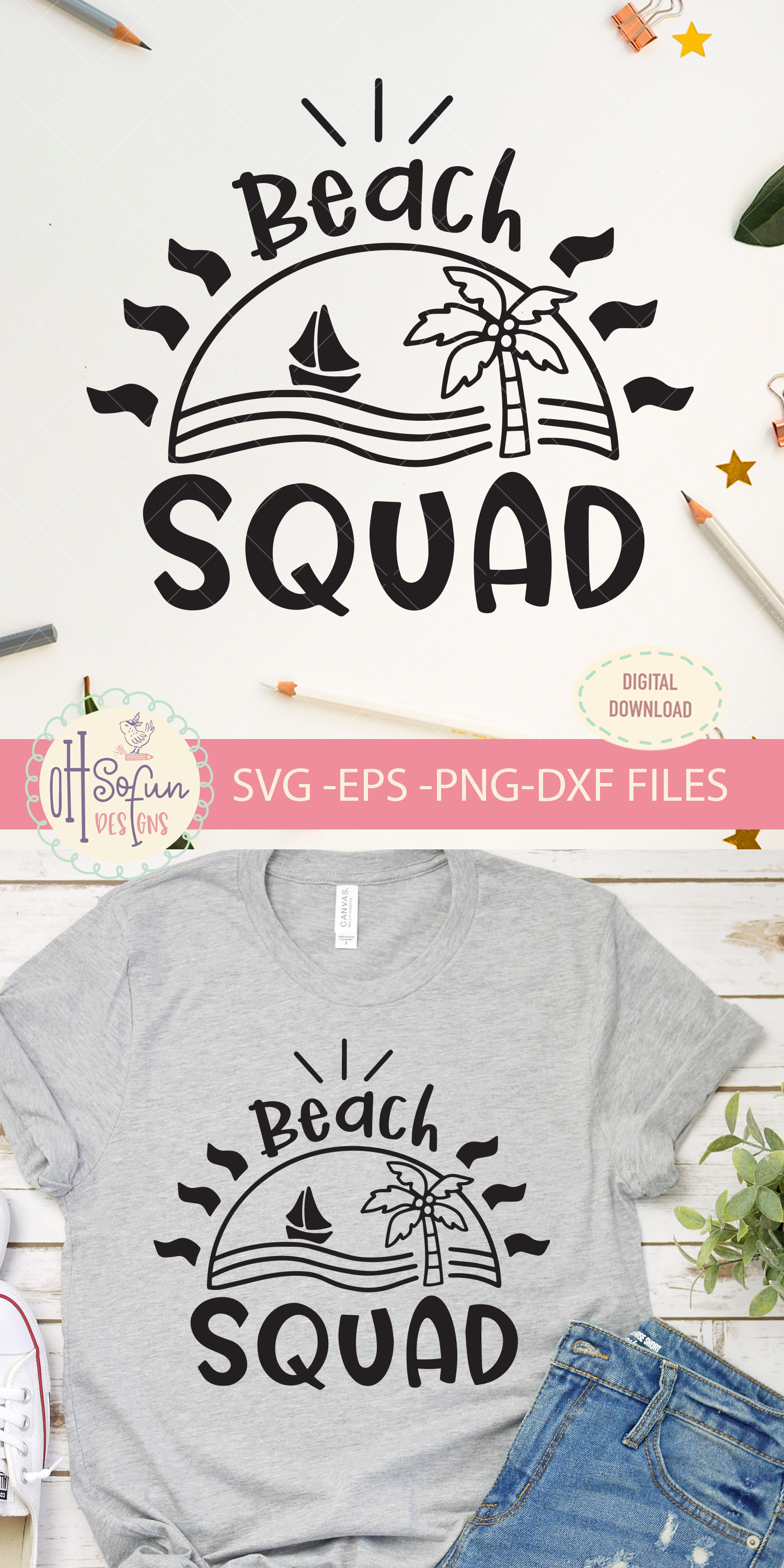 Download Beach squad, SVG file, summer quote svg