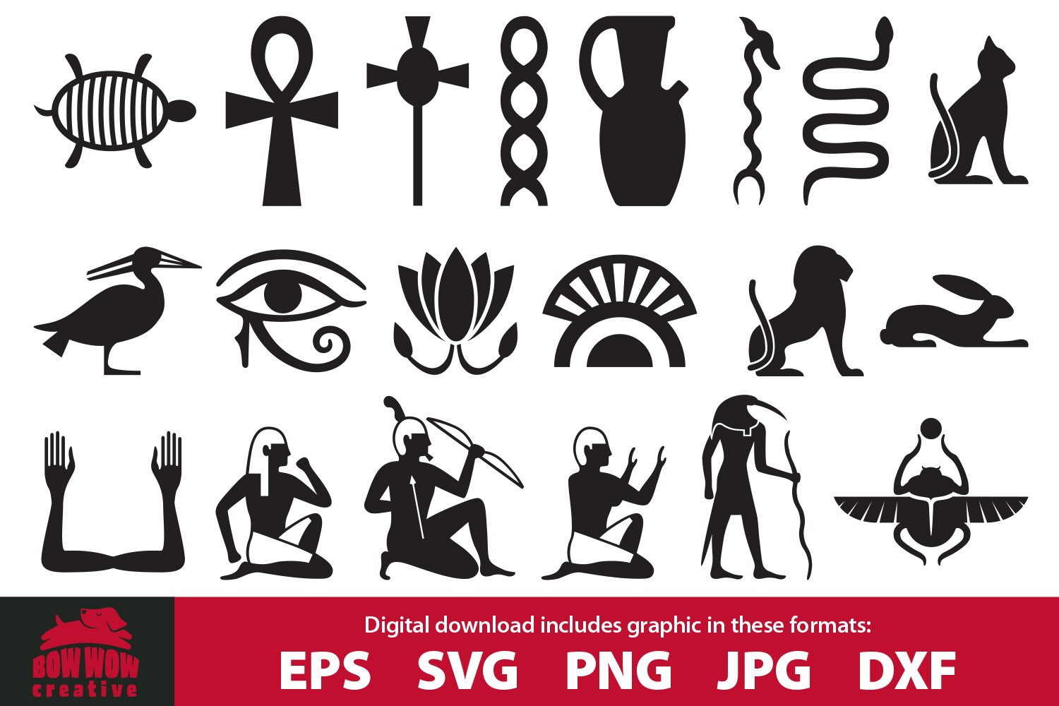 Египетские символы трафарет