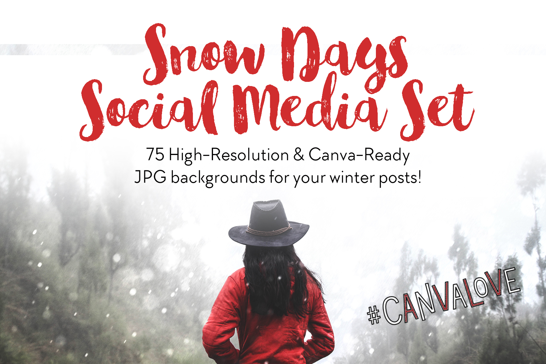 Snow Days Social Media Set (46688) | Backgrounds | Design Bundles