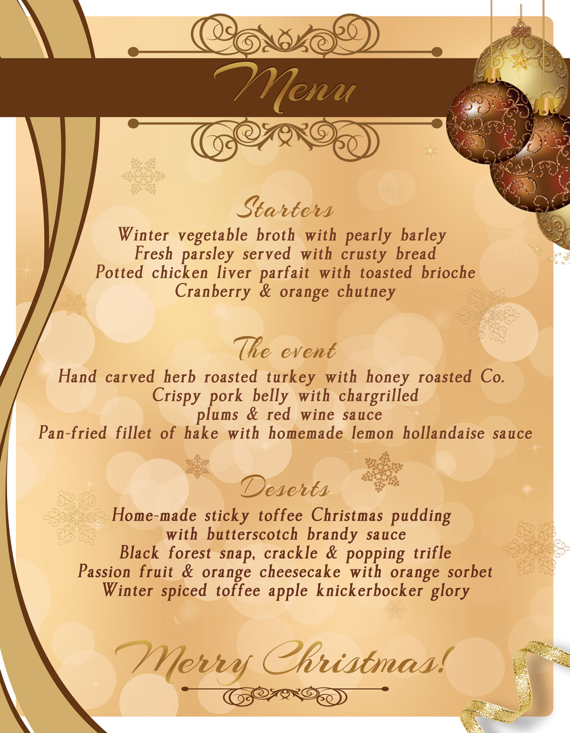 Christmas Menu Template