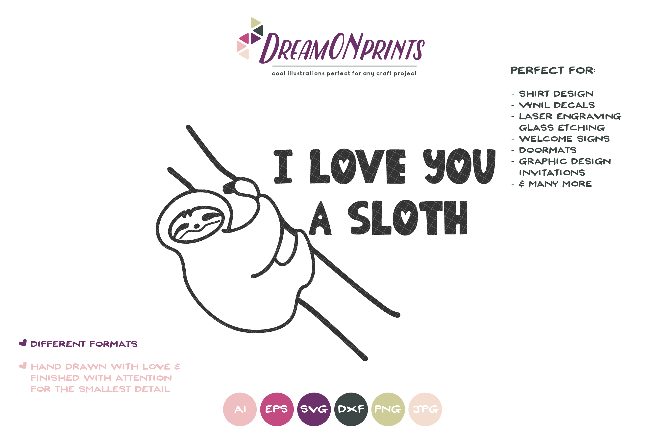 Download Love Sloth SVG - I Love You a Sloth SVG, Valentine's Day SVG