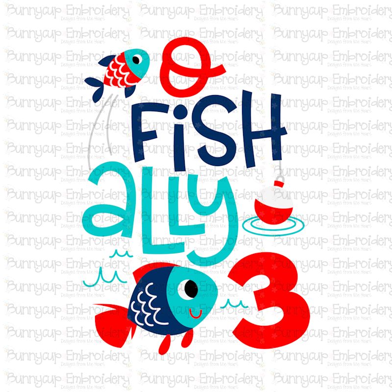 Download Ofishally Three Fishing Birthday SVG and Clipart