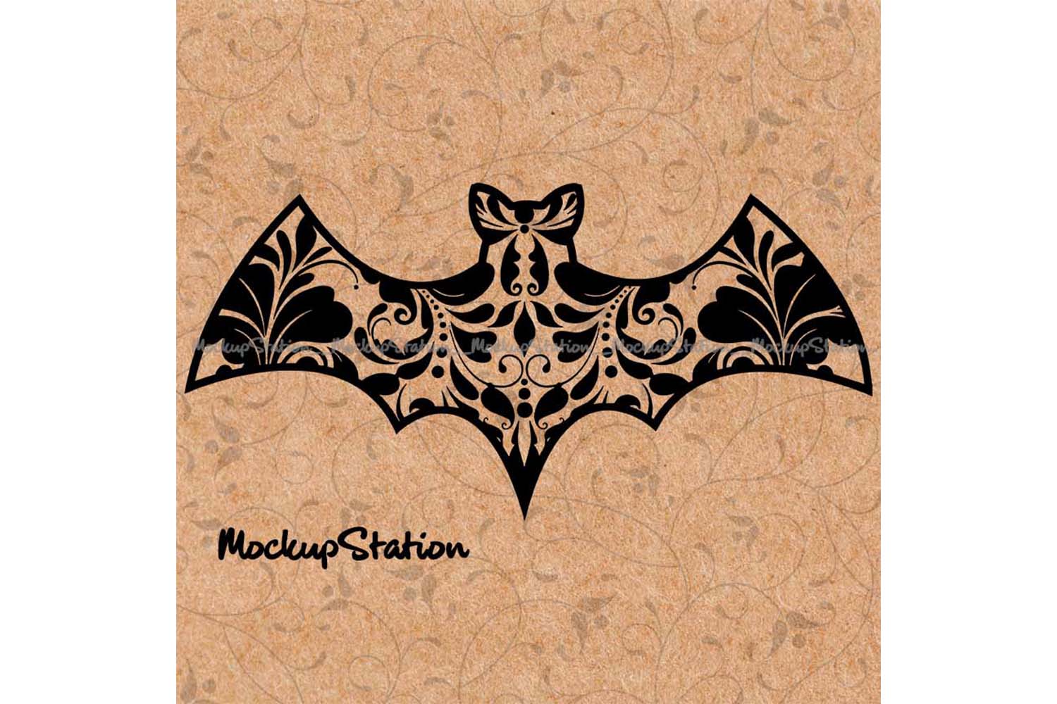 Download Bat Floral Lace Mandala SVG, Halloween Fall Decor Cut File