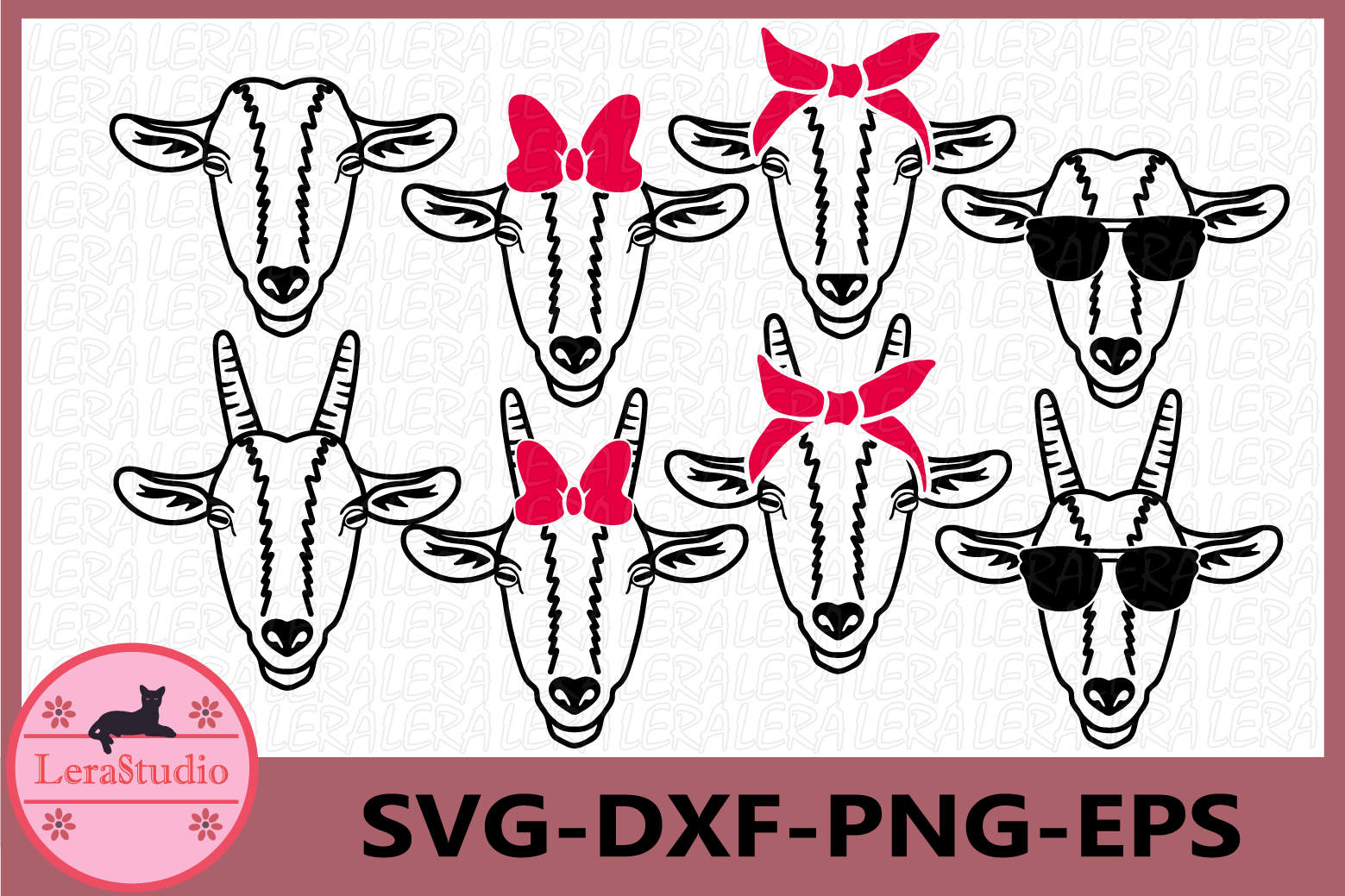 Goat SVG, Farm svg, Goat with Bandana svg, Goat face SVG