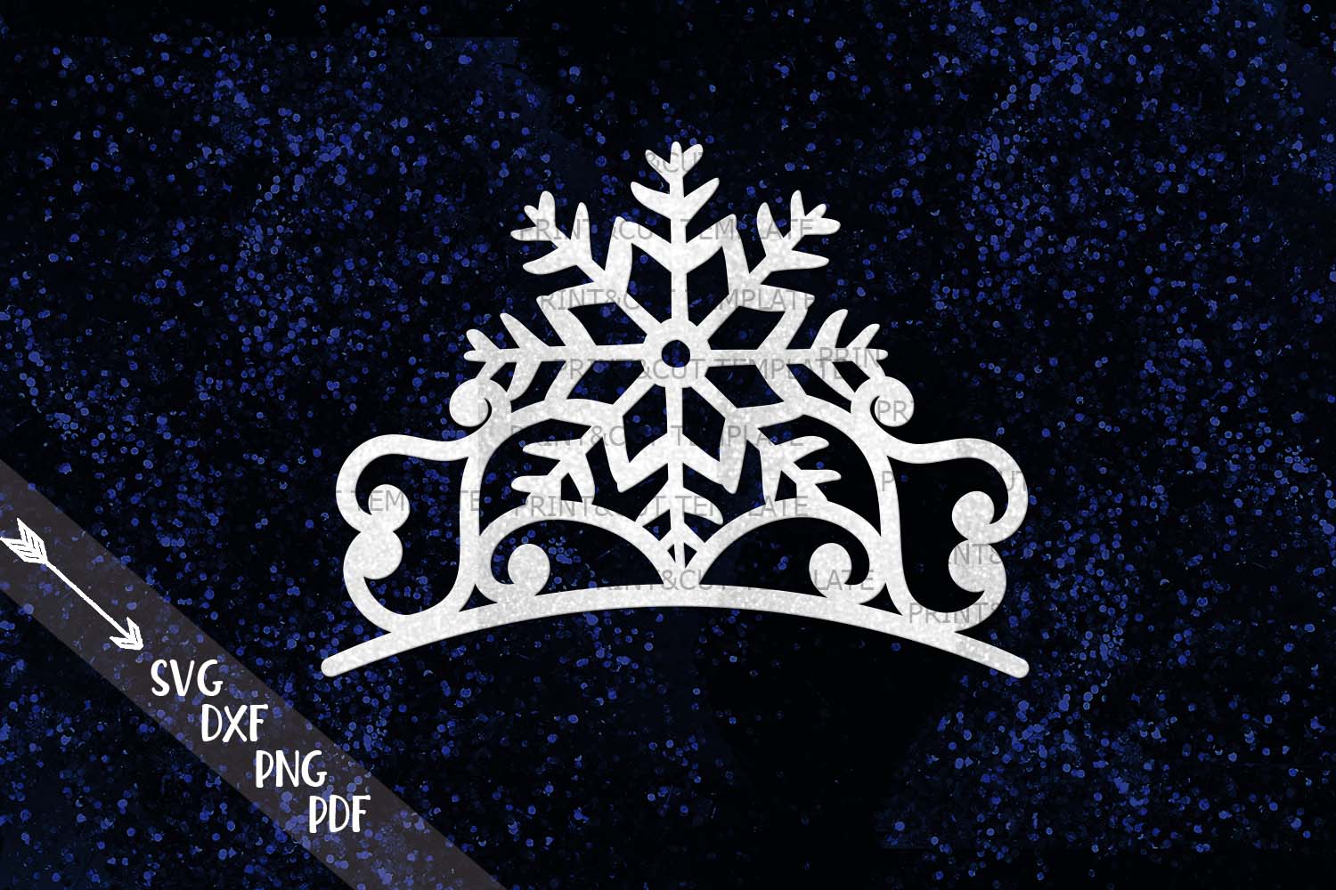 Download Christmas Princess crown Monogram svg dxf pdf cut print file