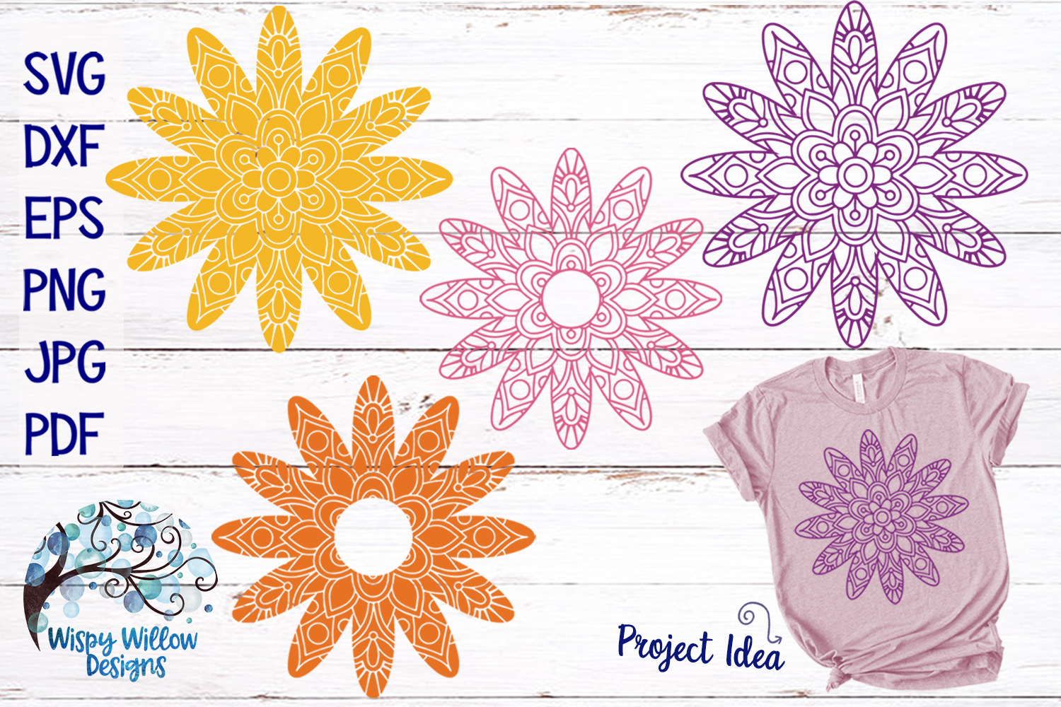 Download Daisy Flower Mandala SVG Bundle (225341) | SVGs | Design ...