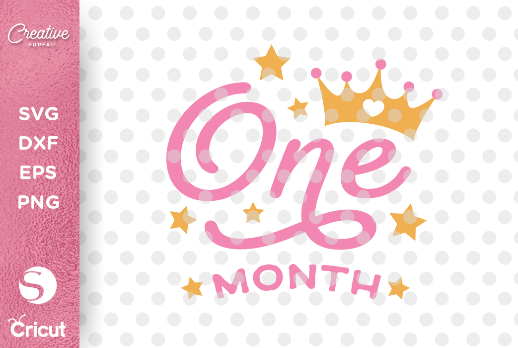 One Month Old SVG, Baby Months Milestone SVG Cutting File