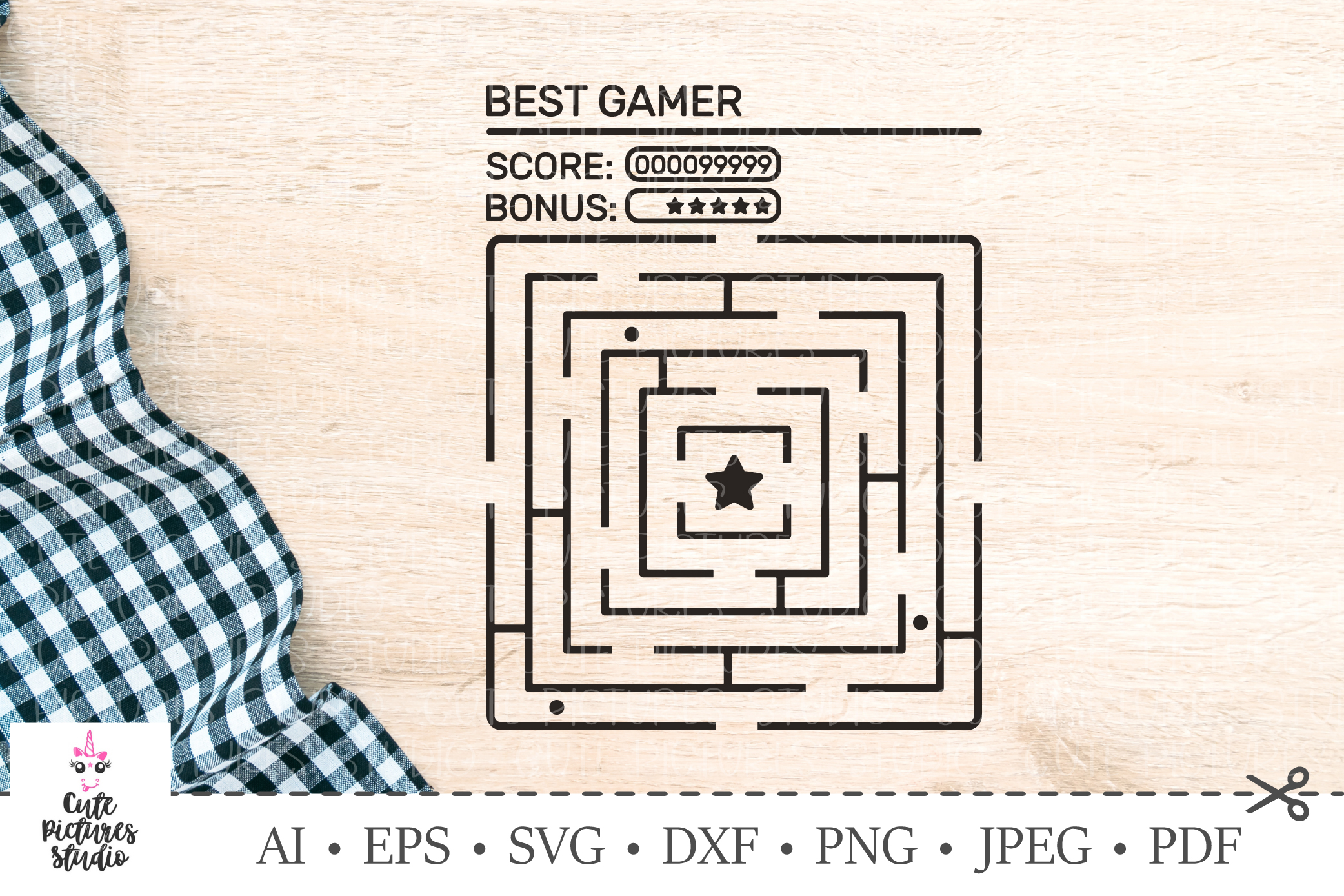 Download Game labyrinth. Boy t-shirt design. SVG DXF cut file.