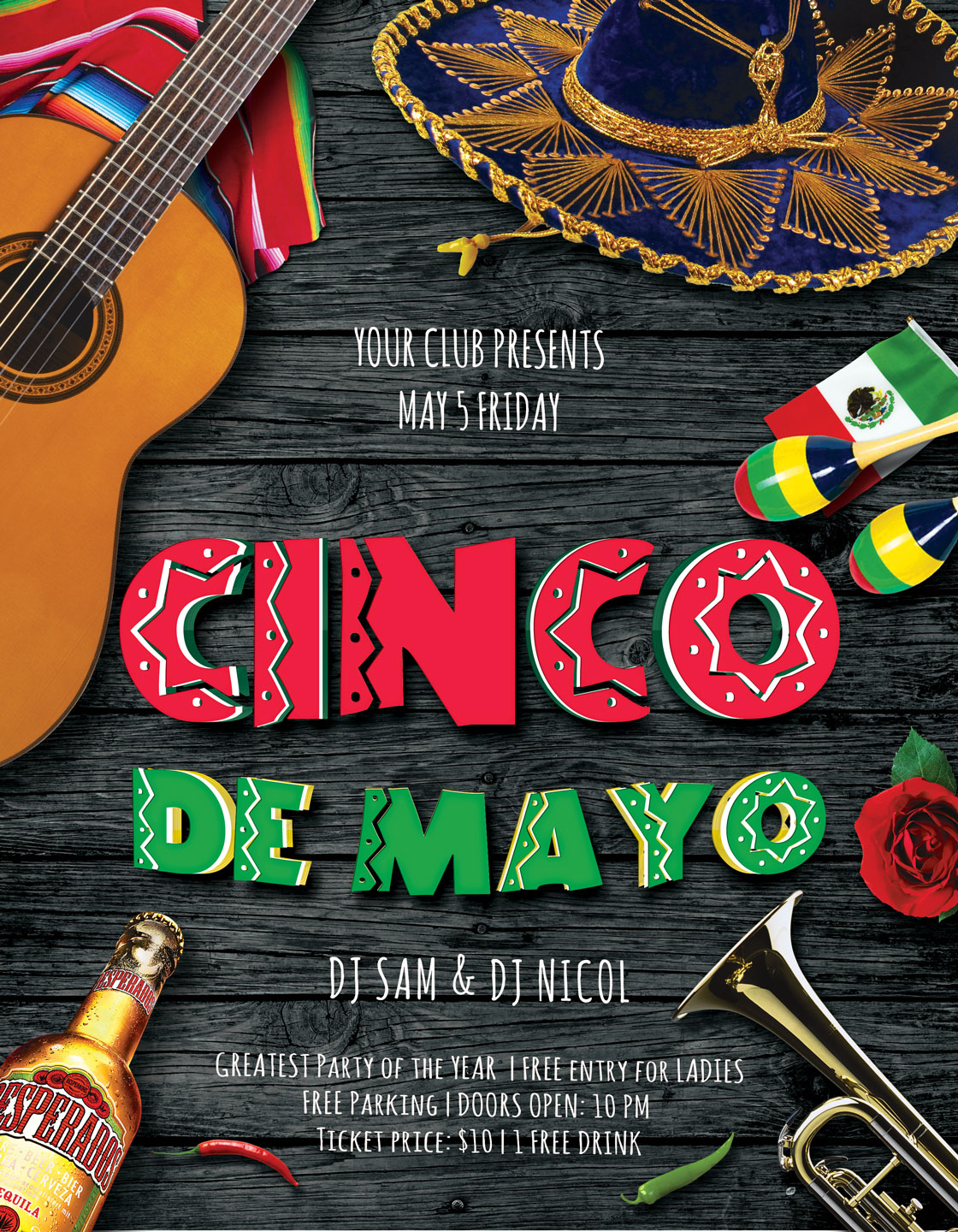 Cinco De Mayo Flyer And Poster
