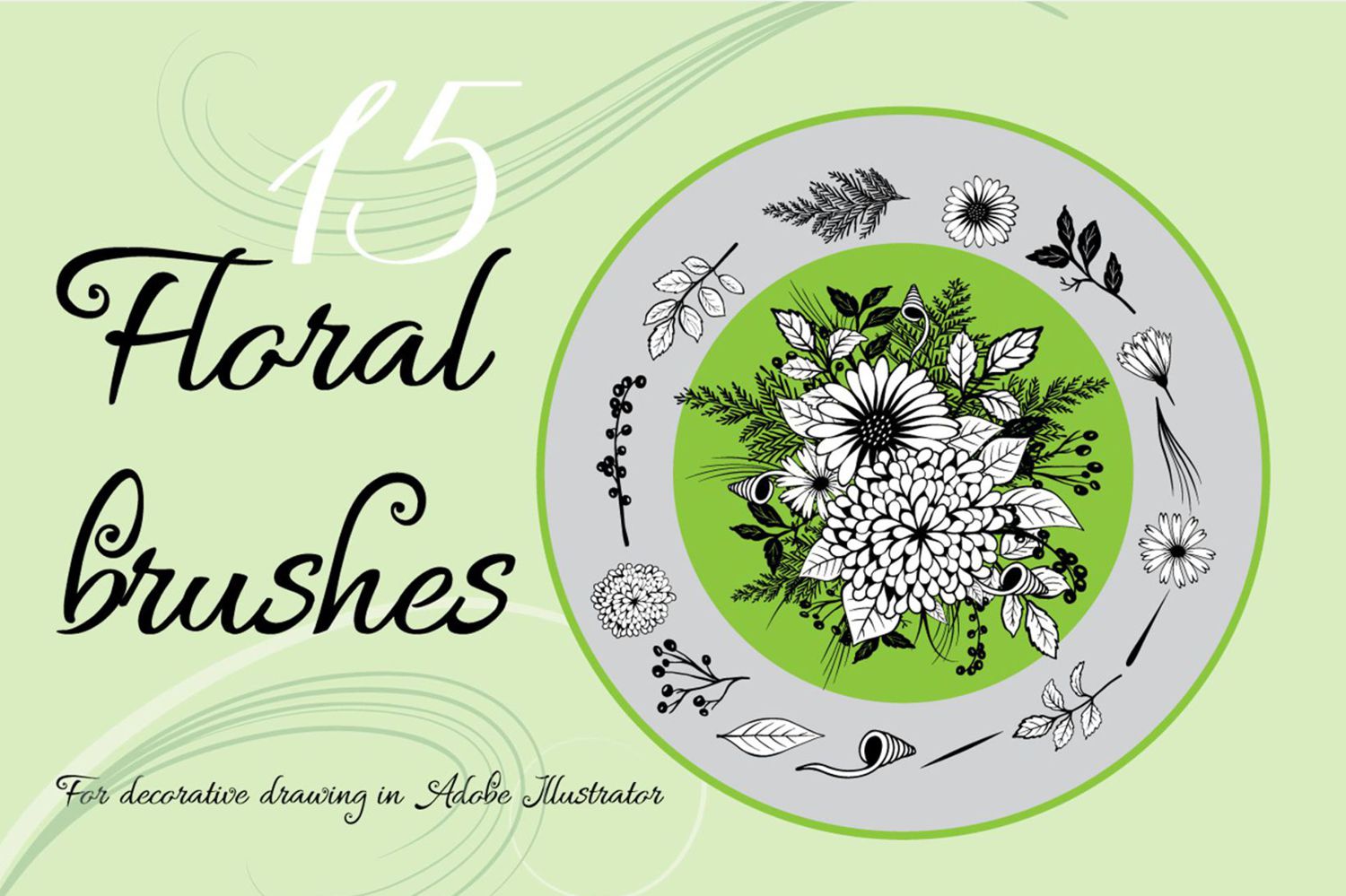 free download illustrator floral brushes