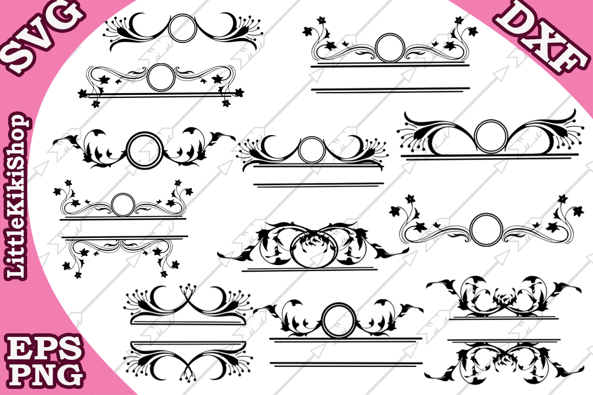 Download Flourish Monogram Svg, Flourish Frame Svg, Swirl Border Svg (214620) | SVGs | Design Bundles