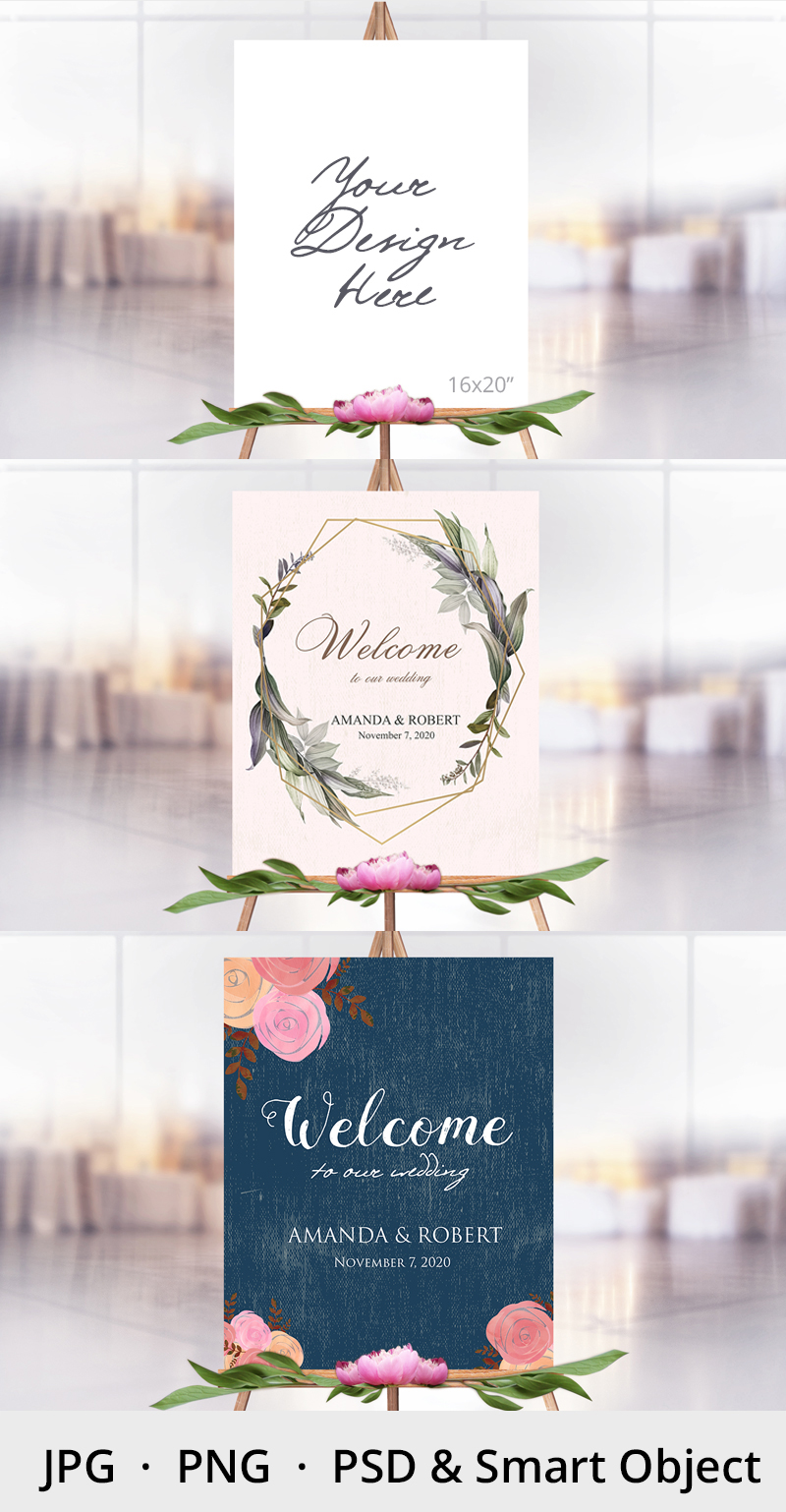 Download Easel Mockup, Wedding Sign Mockup, Welcome sign mockup, 991 (317312) | Mock Ups | Design Bundles