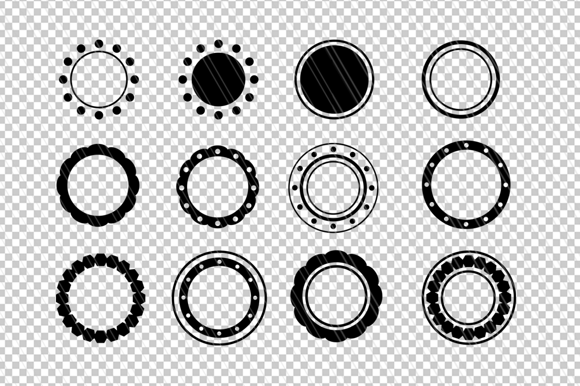 Circle monogram svg dxf cut files