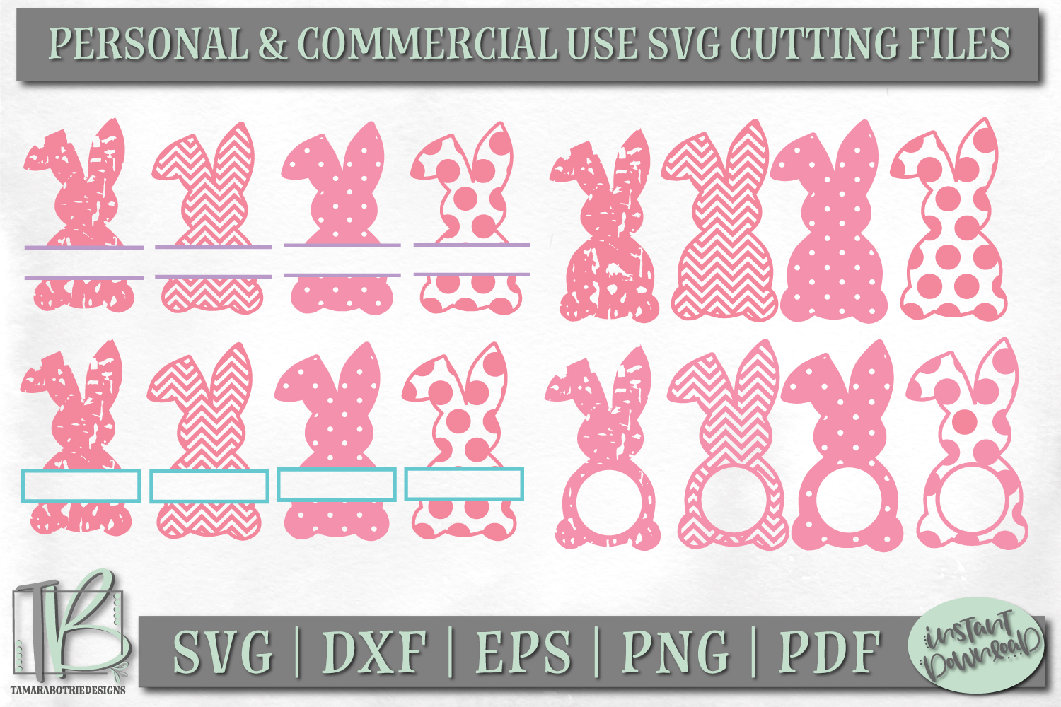 Bunny Monogram SVG Bundle, Easter SVG Cut Files (193690) | SVGs ...