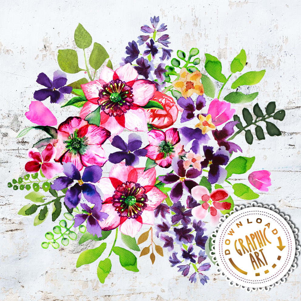 Download Watercolor Bouquet clipart (109370) | Patterns | Design ...