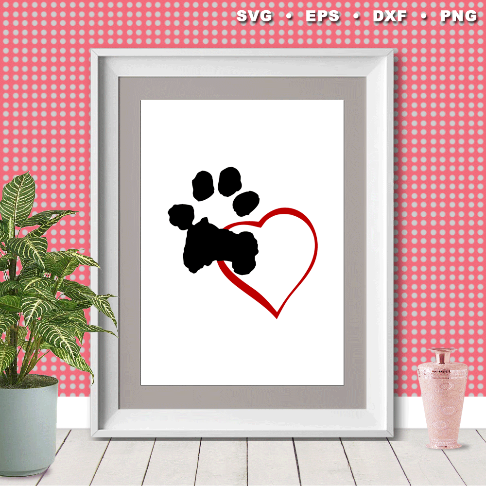 Download Paw Print Love SVG, Dog Paw Print, Heart (68912) | SVGs ...
