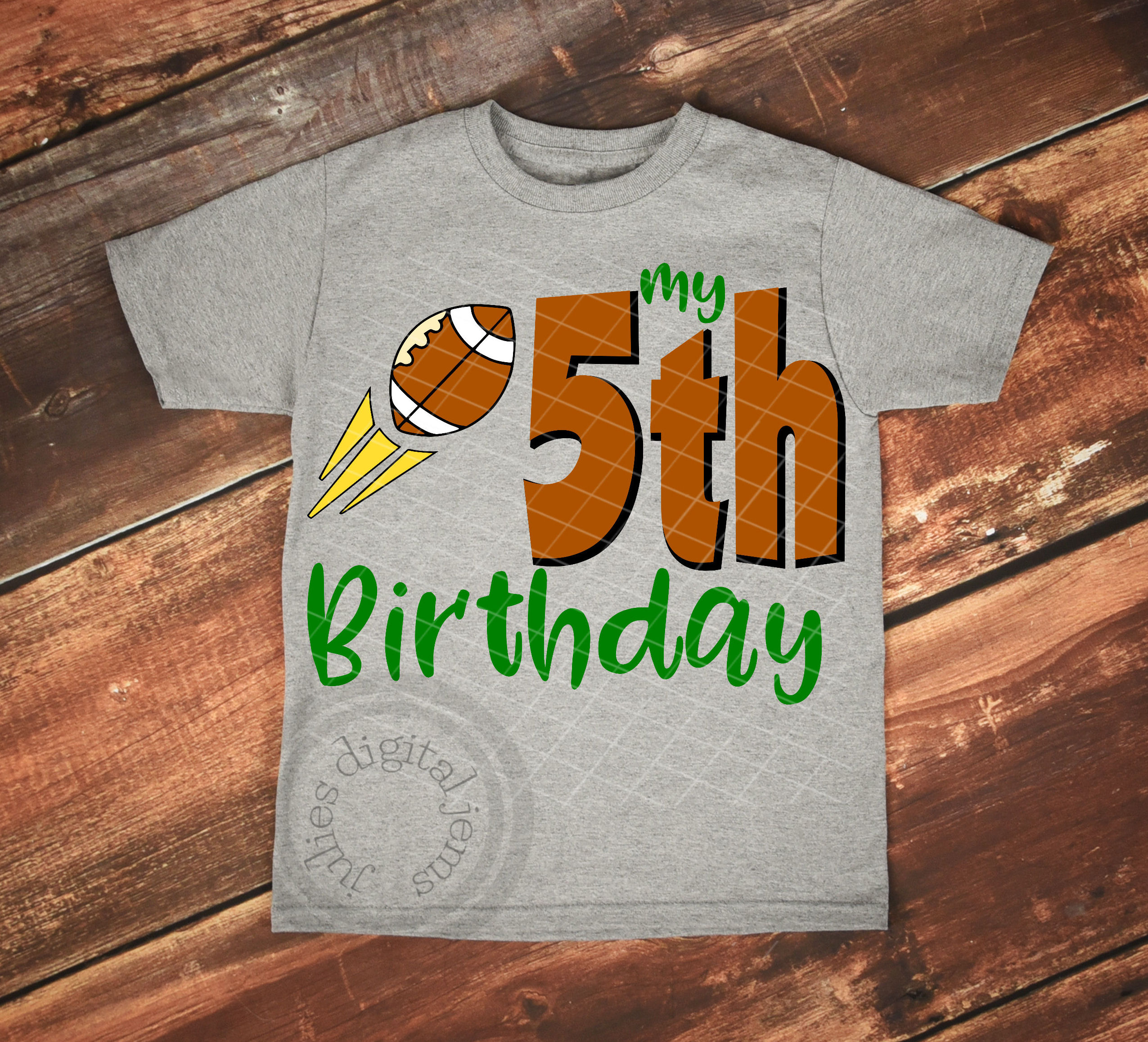 Download Fifth Birthday shirt boy SVG, Football birthday shirt svg
