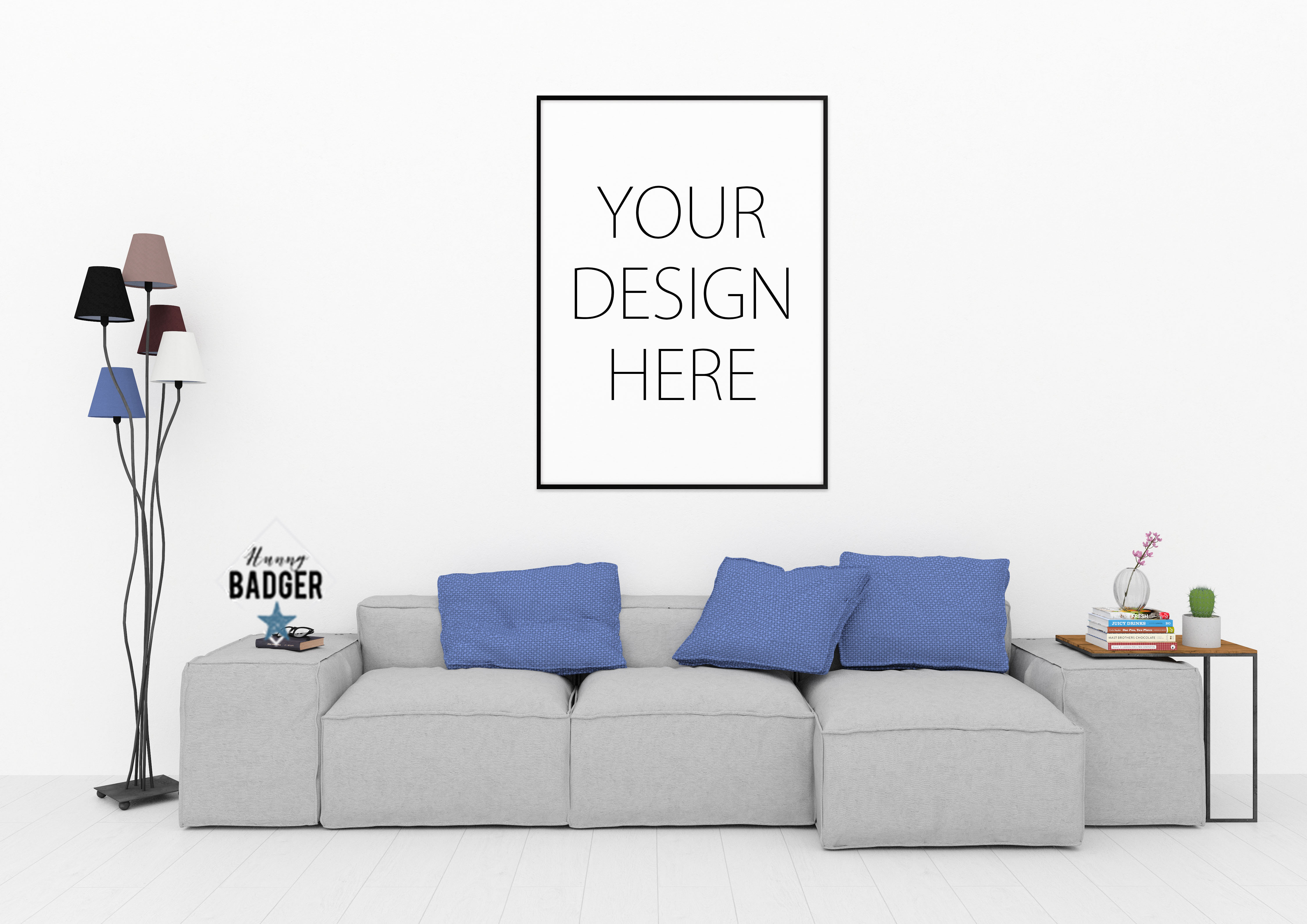 Blank wall mockup - wall art mock up