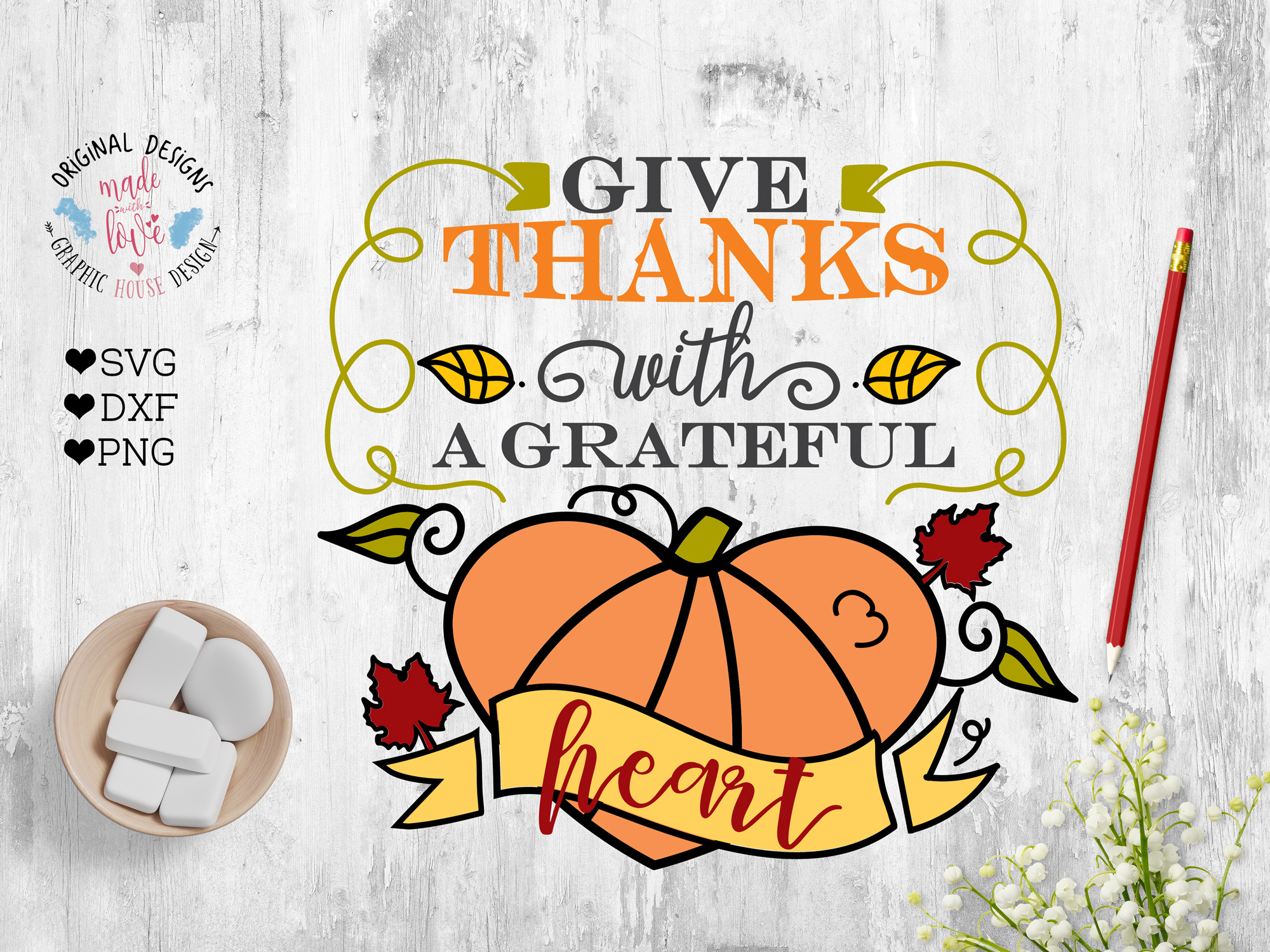 Give Thanks With A Grateful Heart Thanksgiving Farm Svg