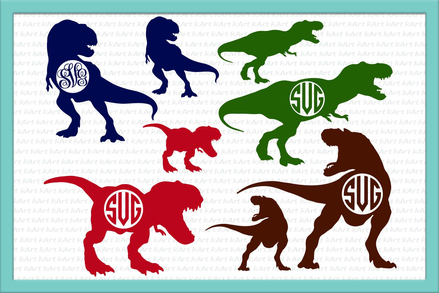 Download Dinosaur monogram SVG, T Rex bundle svg | Design Bundles