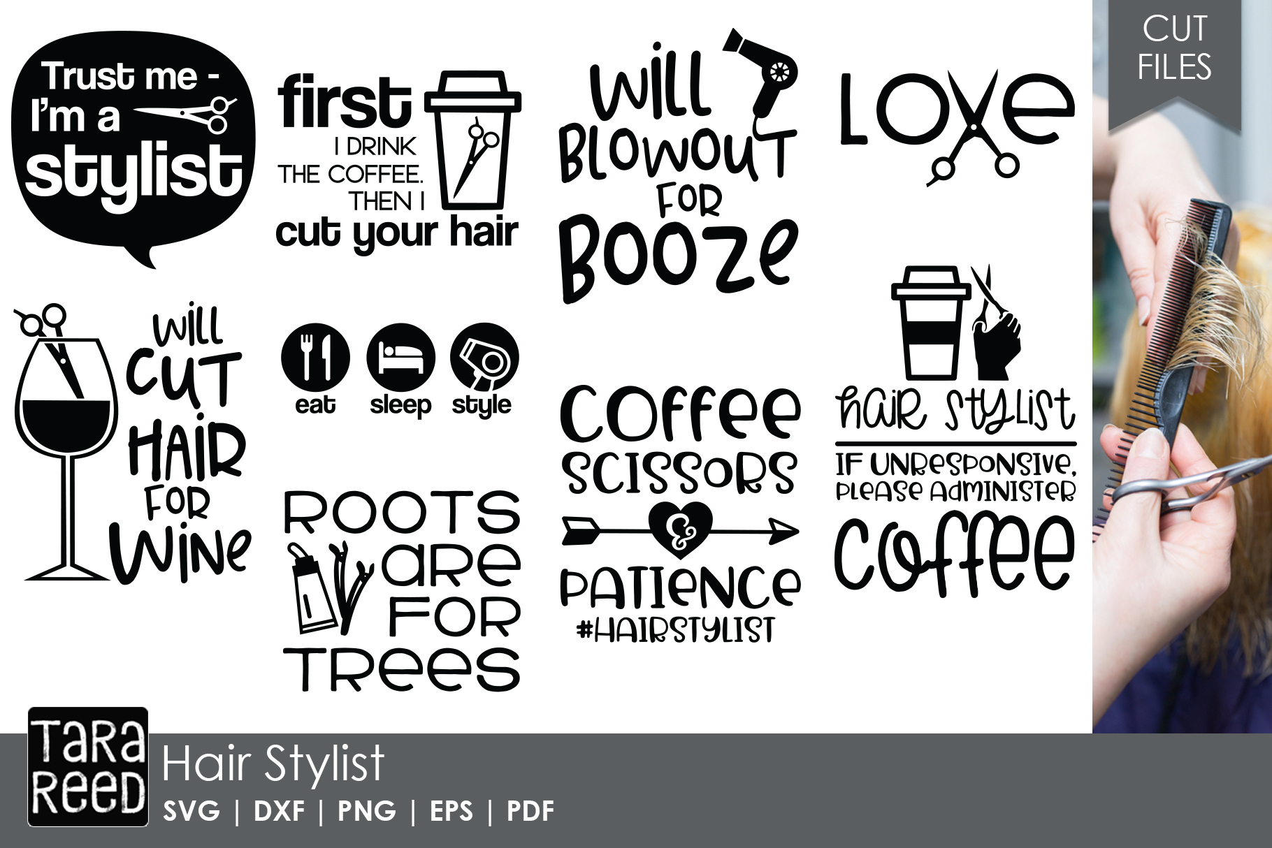 Hair Stylist Hairdresser Svg Files For Crafters