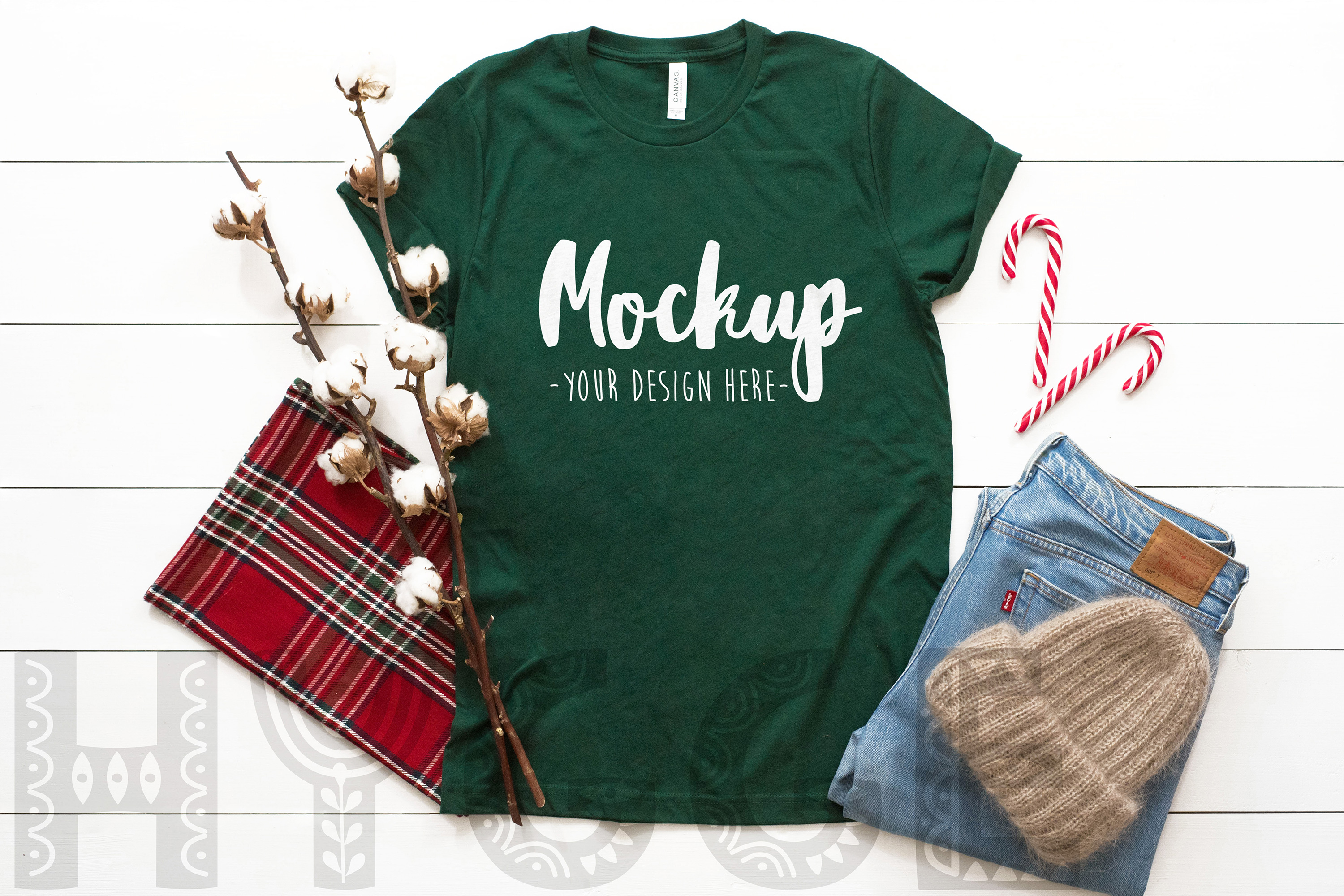 Christmas Tshirt Mockup Bundle Bella Canvas 3001 3005 3413