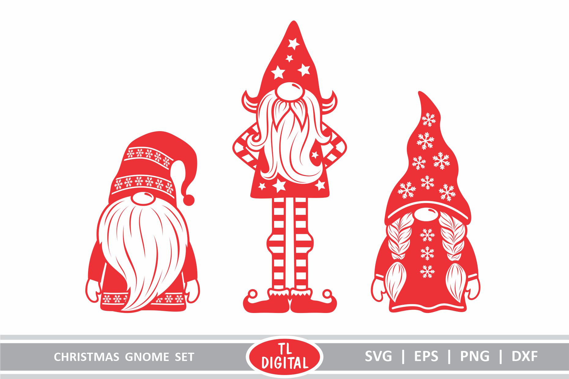 Download Christmas Gnomes Set of 3 Cutting Files - Gnome Designs