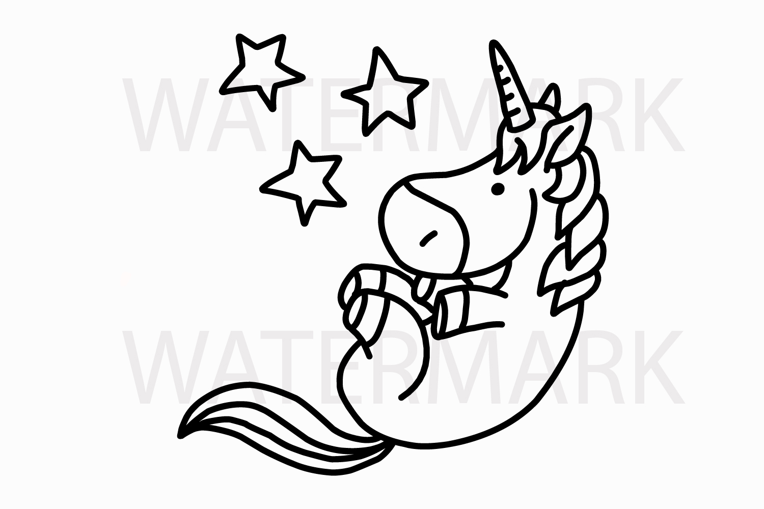 Unicorn Head SVGJPG Hand Drawing