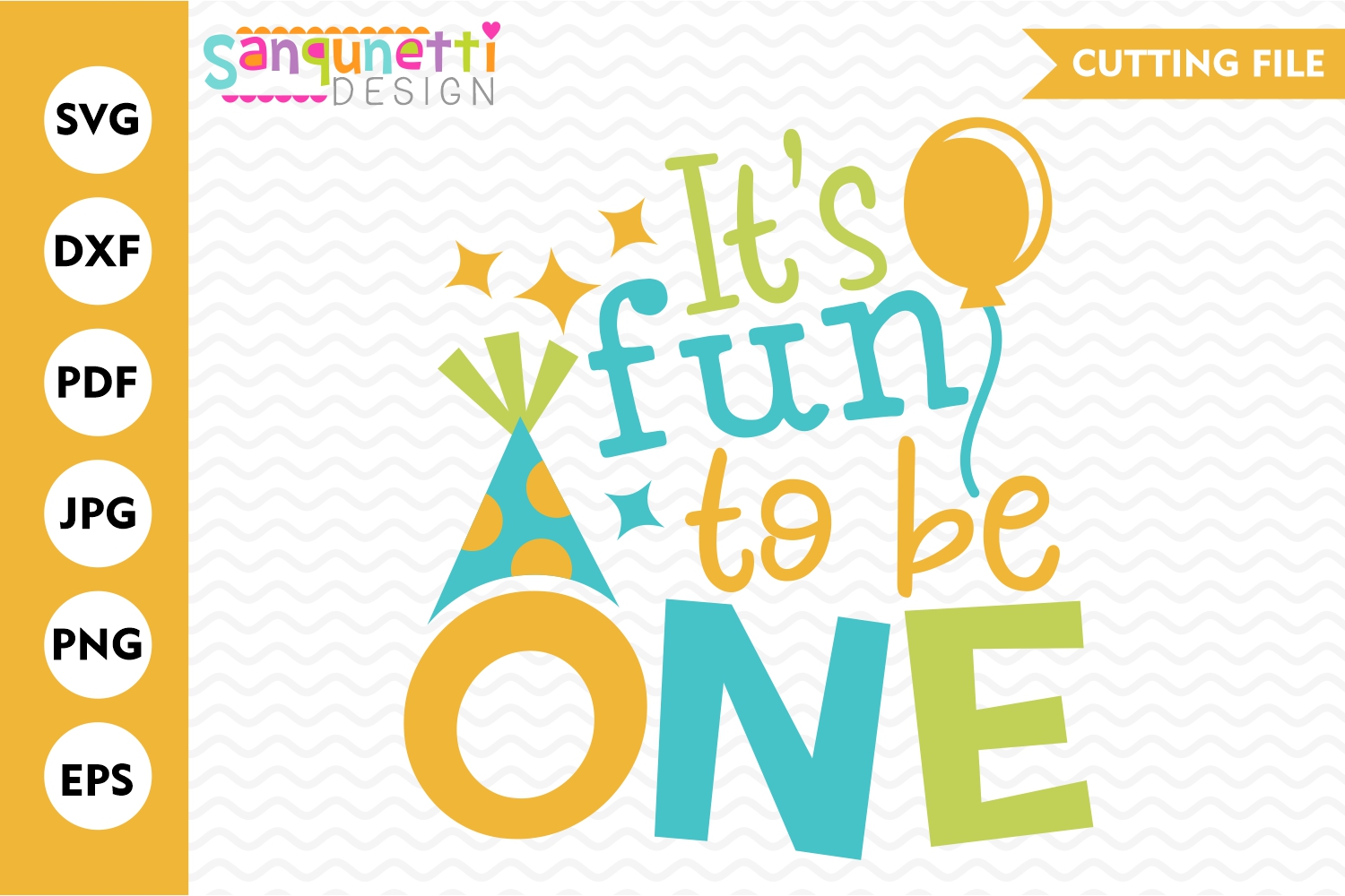 Download It's fun to be one birthday SVG, first birthday cut file