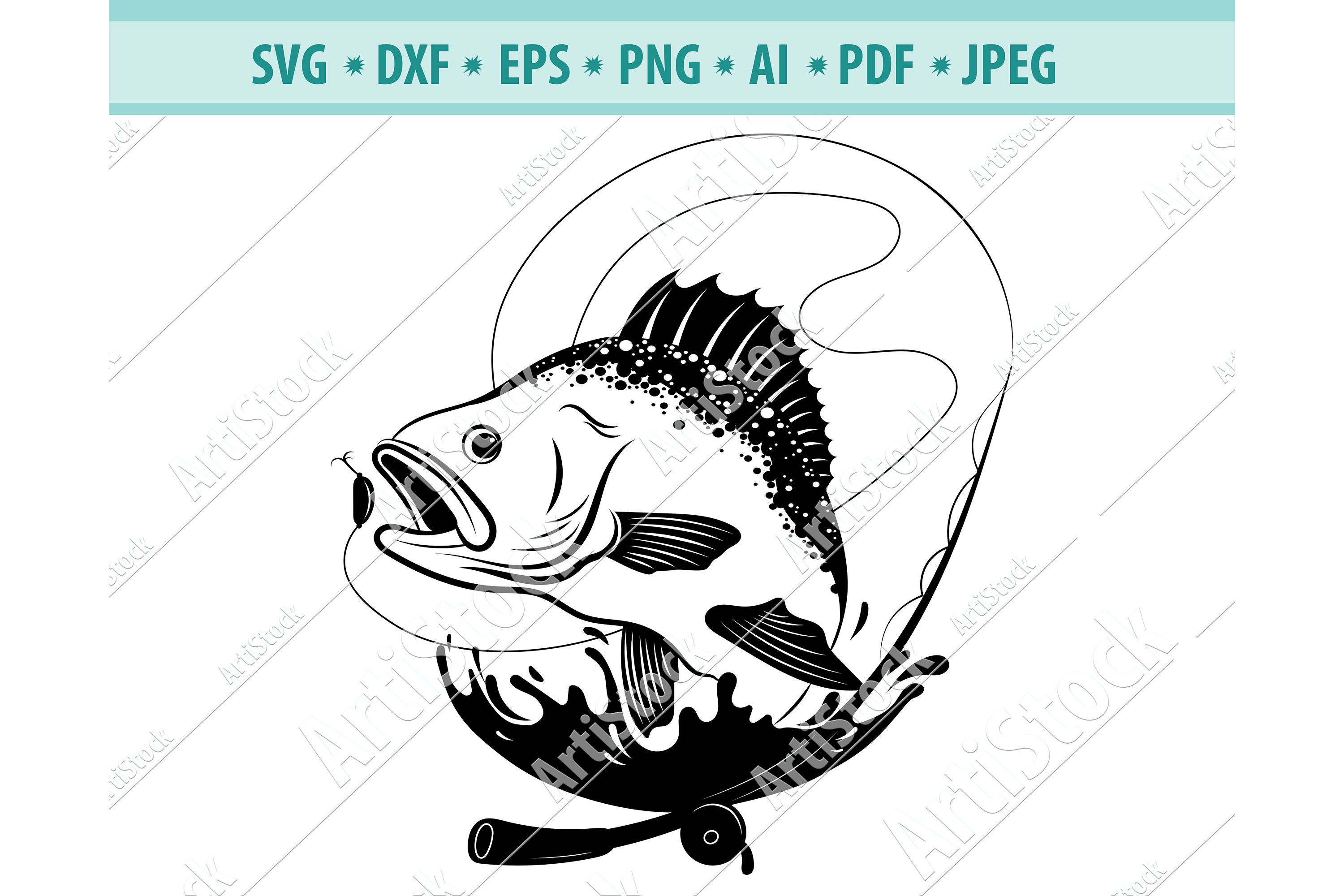 Download Bass Fishing Svg, Fishing Svg, Fishing Hooks Png, Dxf, Eps ...