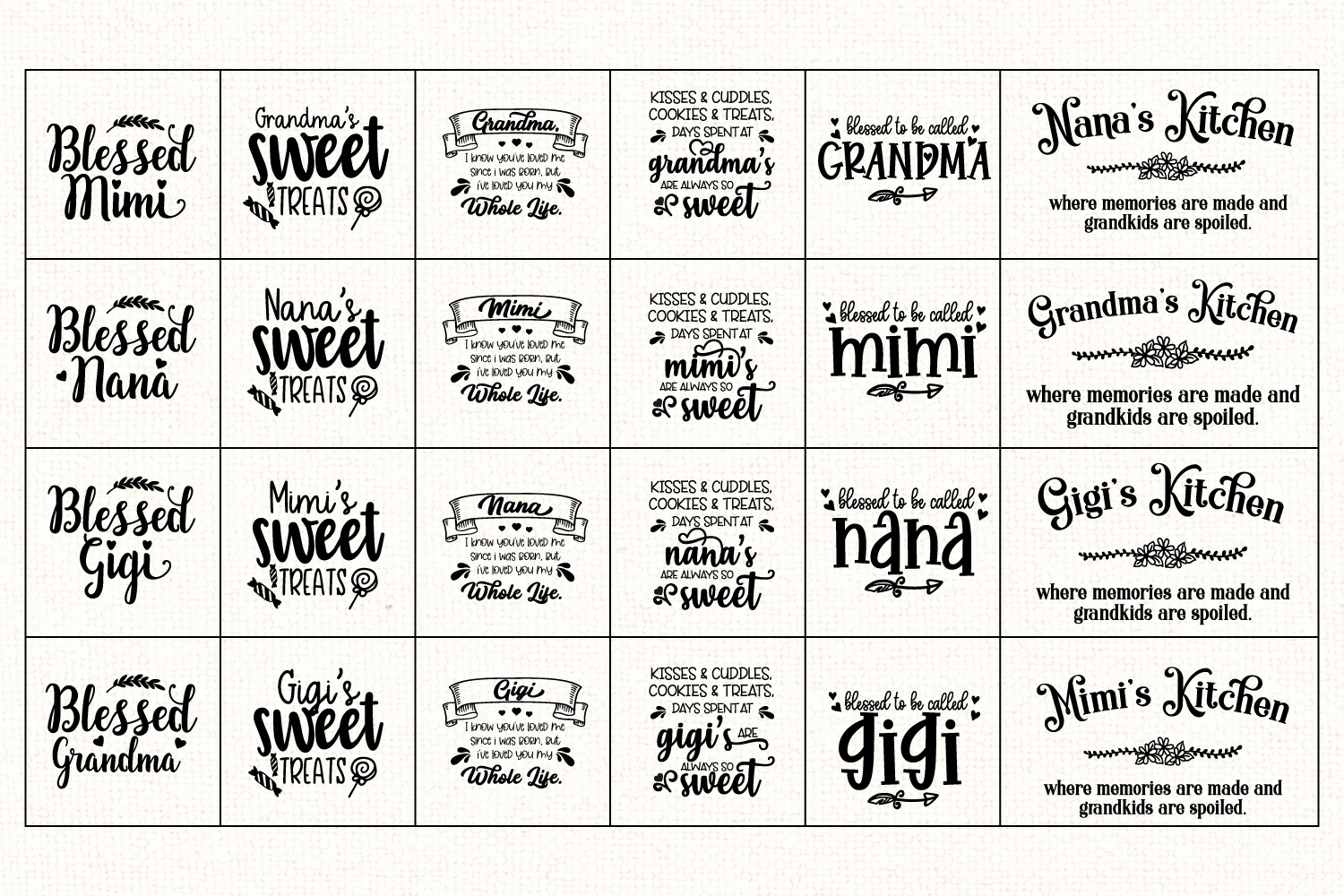 Download Grandma SVG Bundle, Grandmother Quotes And Sayings