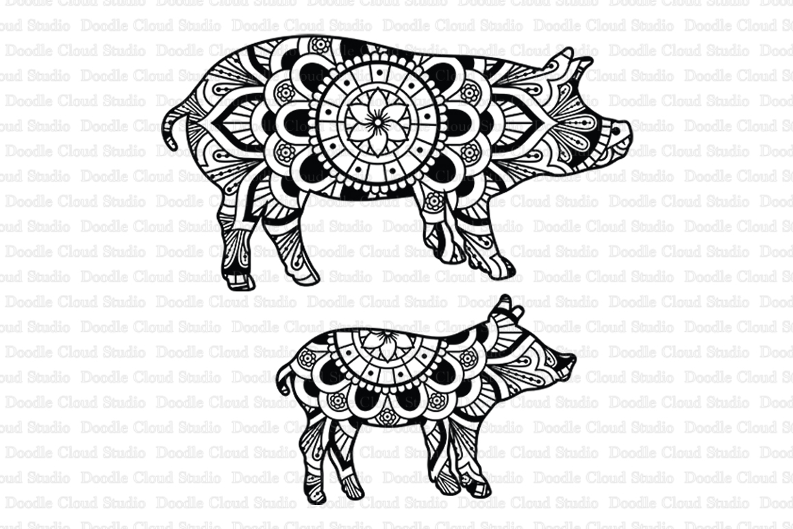 Download Pig Mandala SVG, Piglet Mandala, Pig Clipart, Farm Animal.