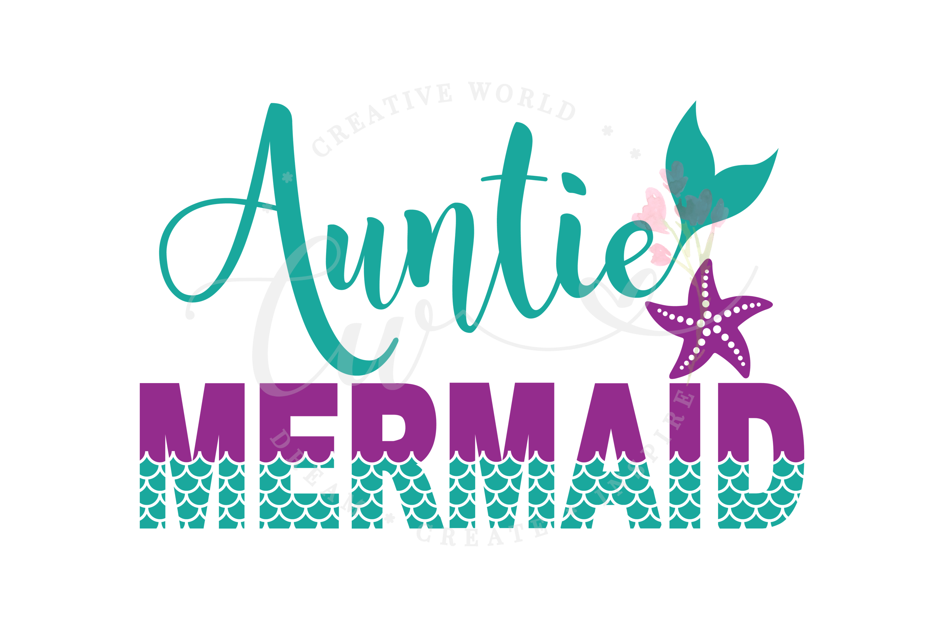 Auntie Mermaid SVG | Mermaid Birthday Girl svg (346208) | SVGs | Design