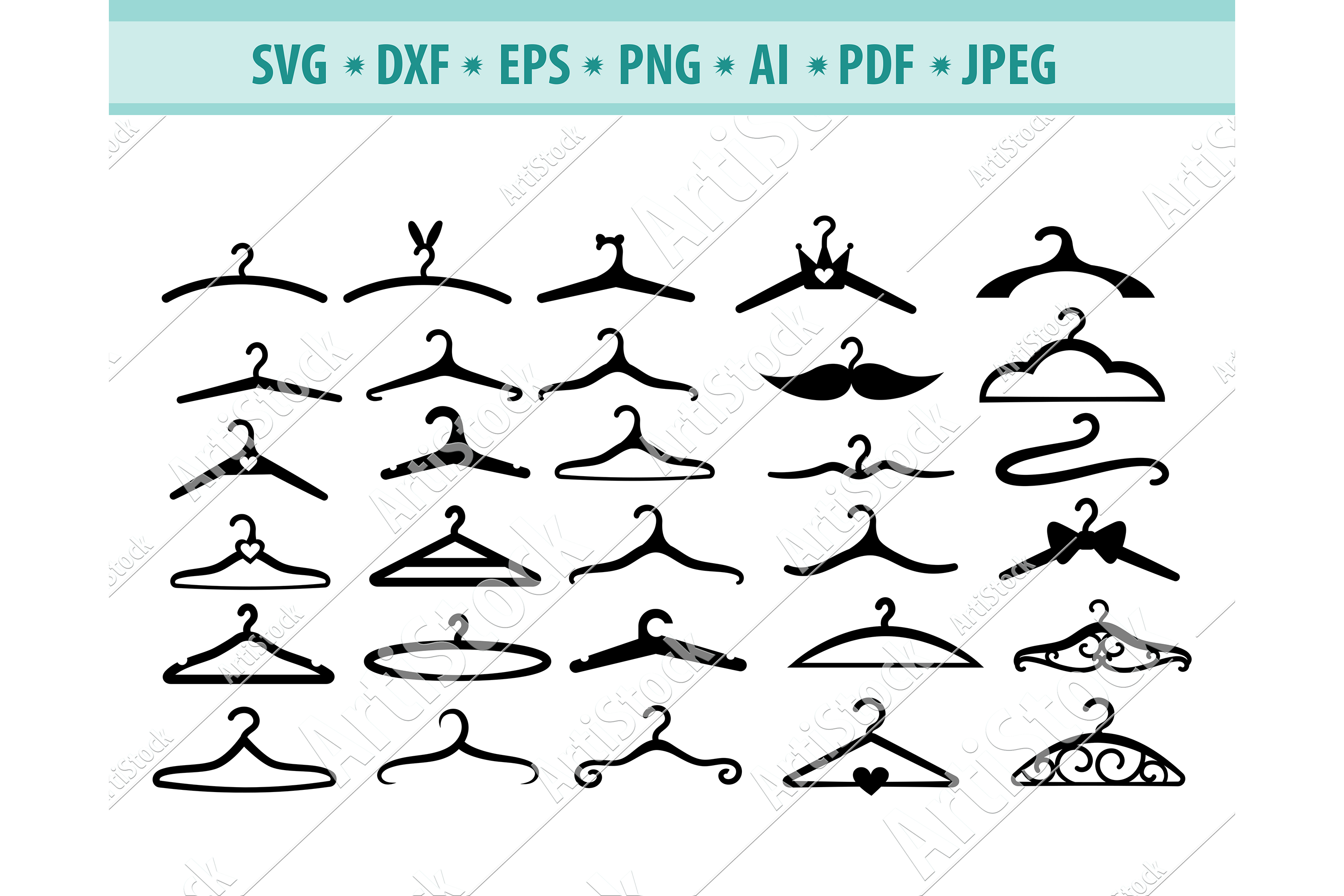 Hangers Svg, Clothes hangers svg, Closet Svg, Png, Dxf, Eps (522942