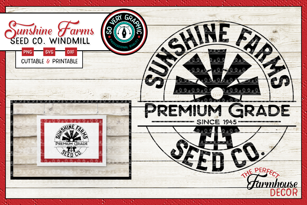 Download Sunshine Farms Seed Co Windmill Farmhouse Circle Sign SVG ...