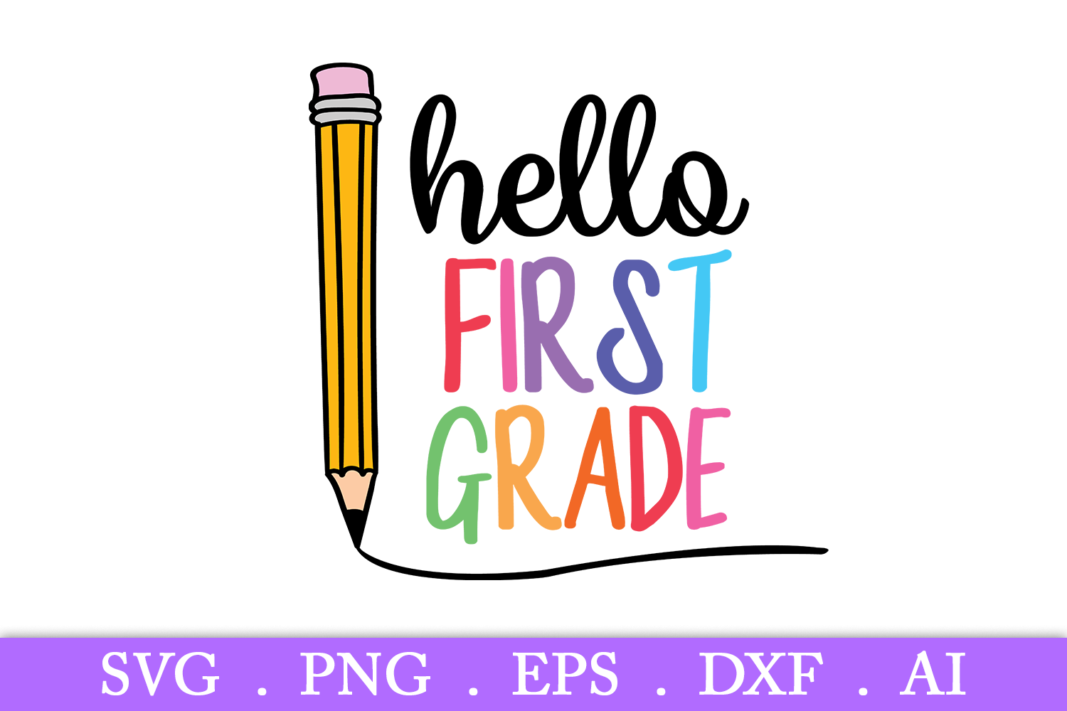 Download SALE! Hello first grade svg, back to school svg, school svg