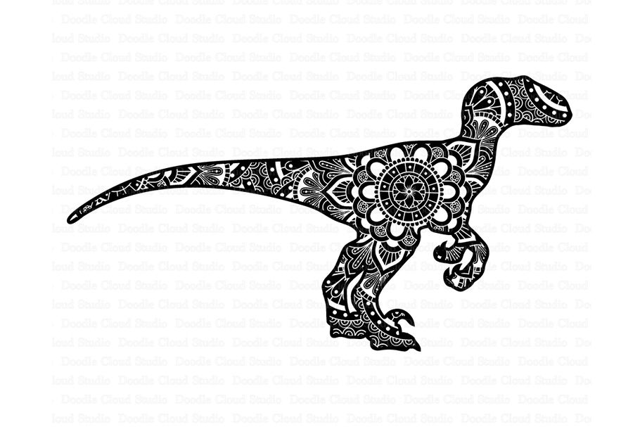 mandala dinosaur svg raptor mandala svg files