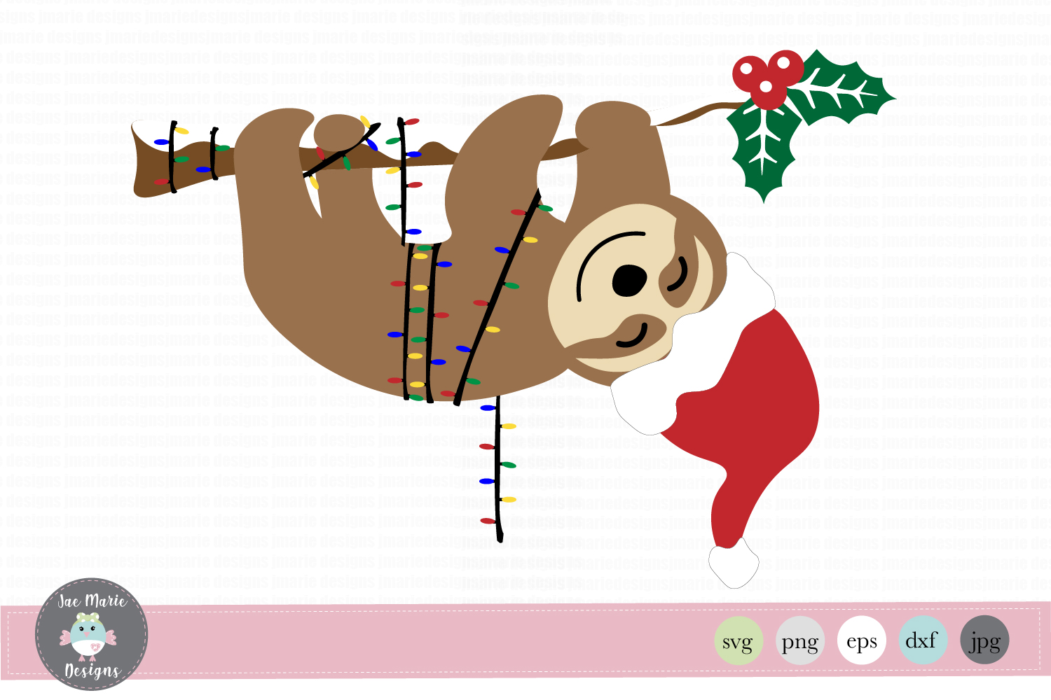 Download Christmas Sloth SVG, Sloth SVG, Christmas clipart