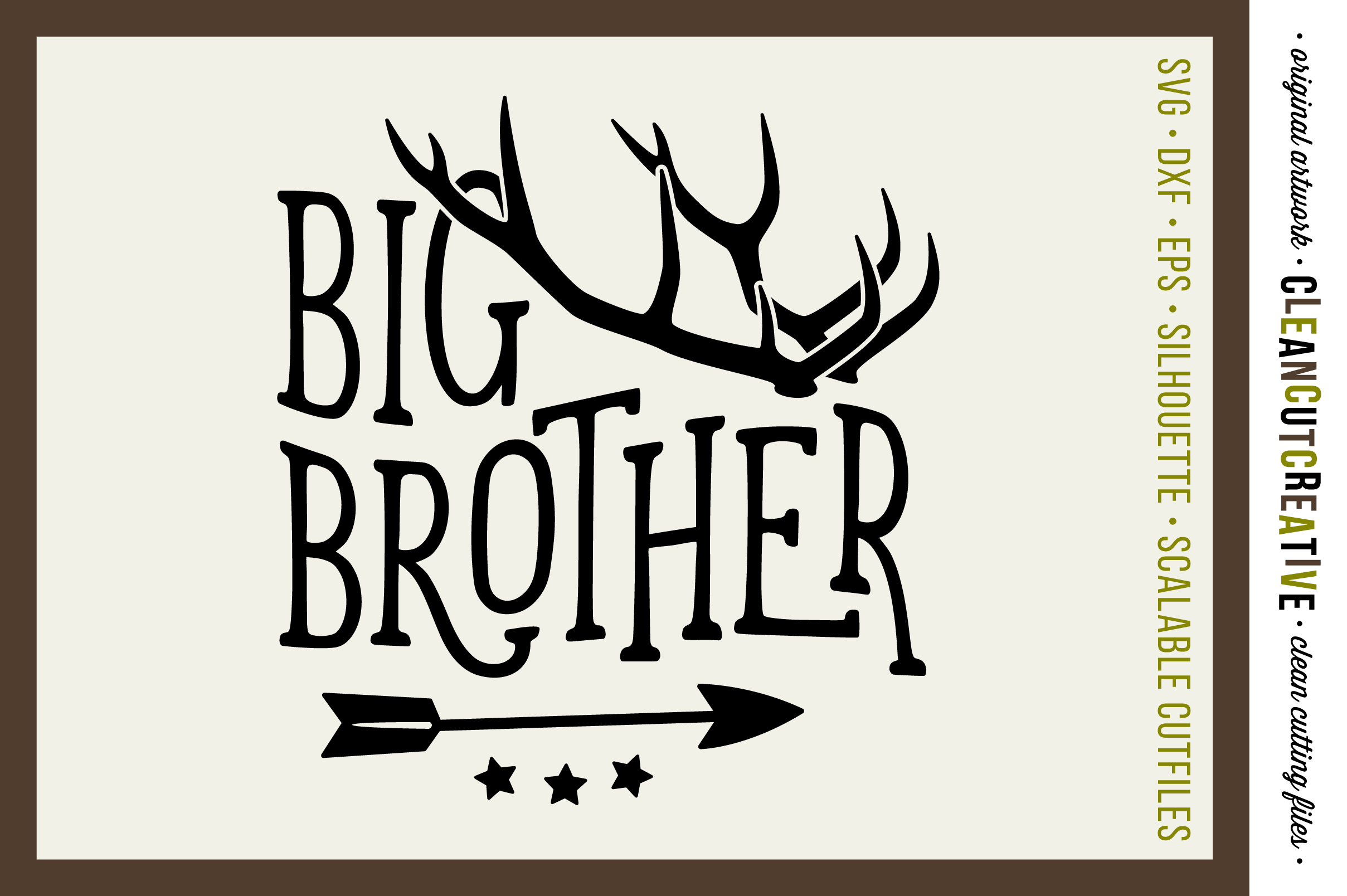 BIG BROTHER cutfile design with antlers and arrow - SVG ...