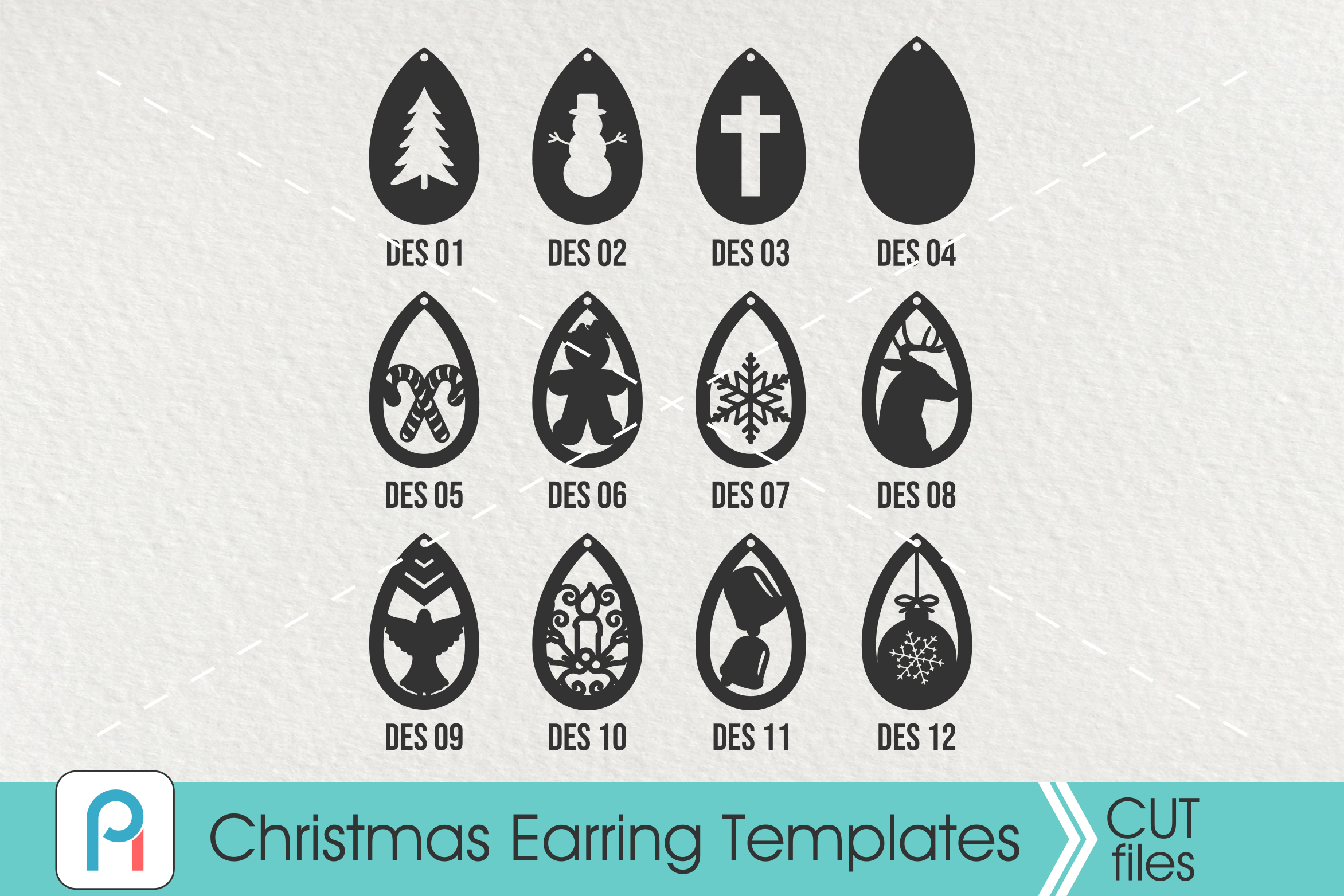 Download Christmas Earrings Template Svg, Earrings Template Svg ...