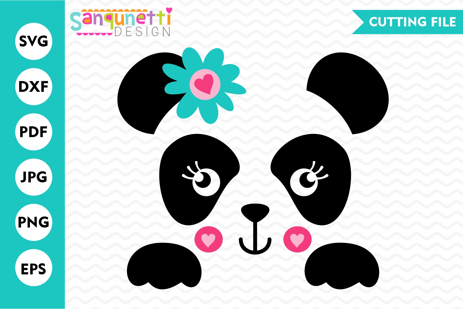 Download Panda face SVG, bear girls cut file