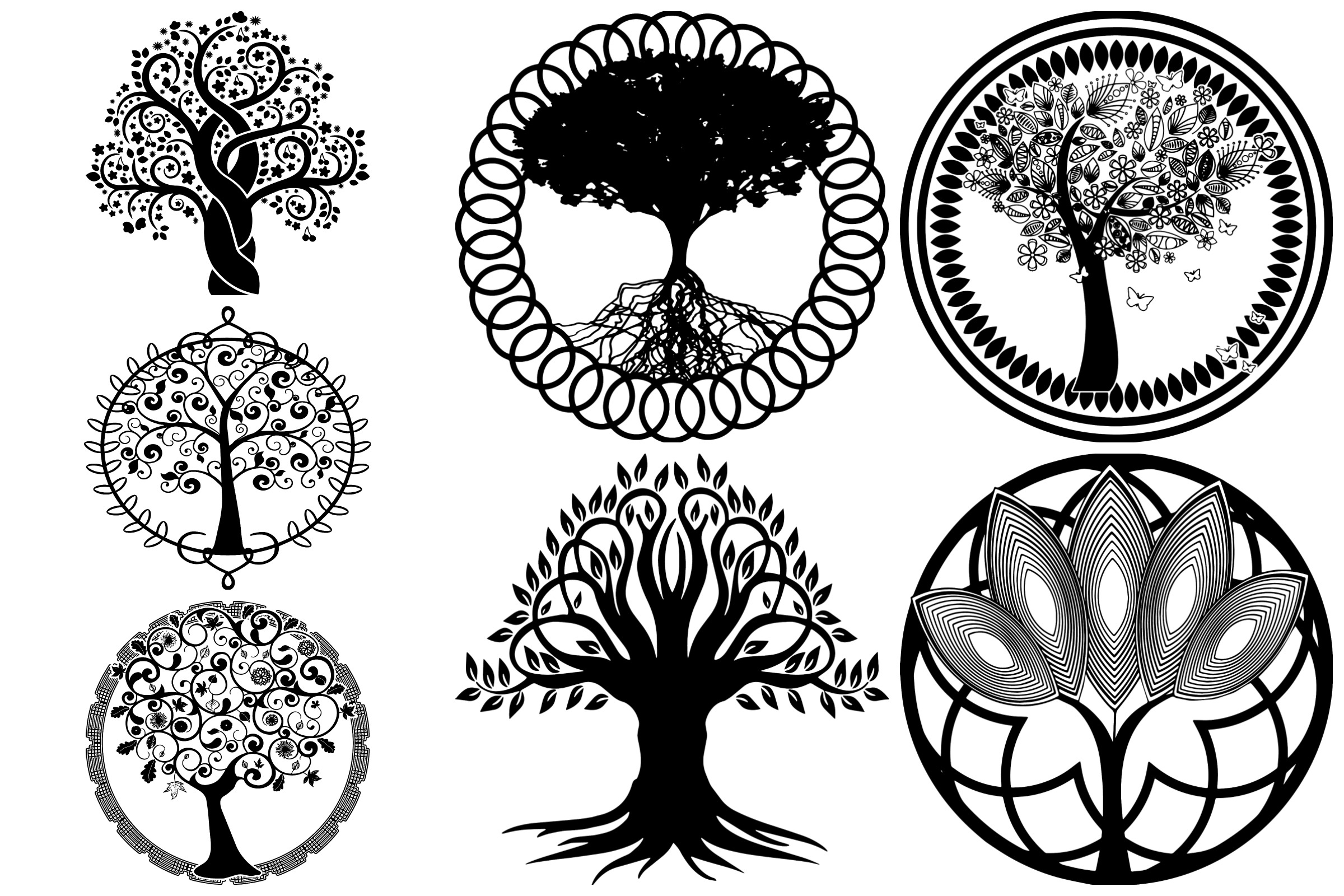 Tree of Life Silhouettes AI EPS Vector & PNG (154061 ...