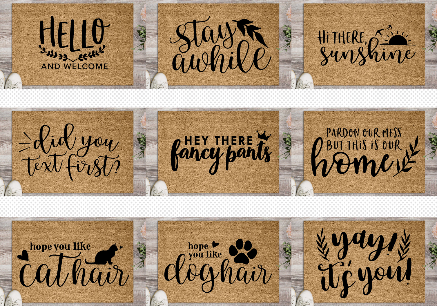 Download DIY Doormat SVG Cut File Bundle (251866) | SVGs | Design ...