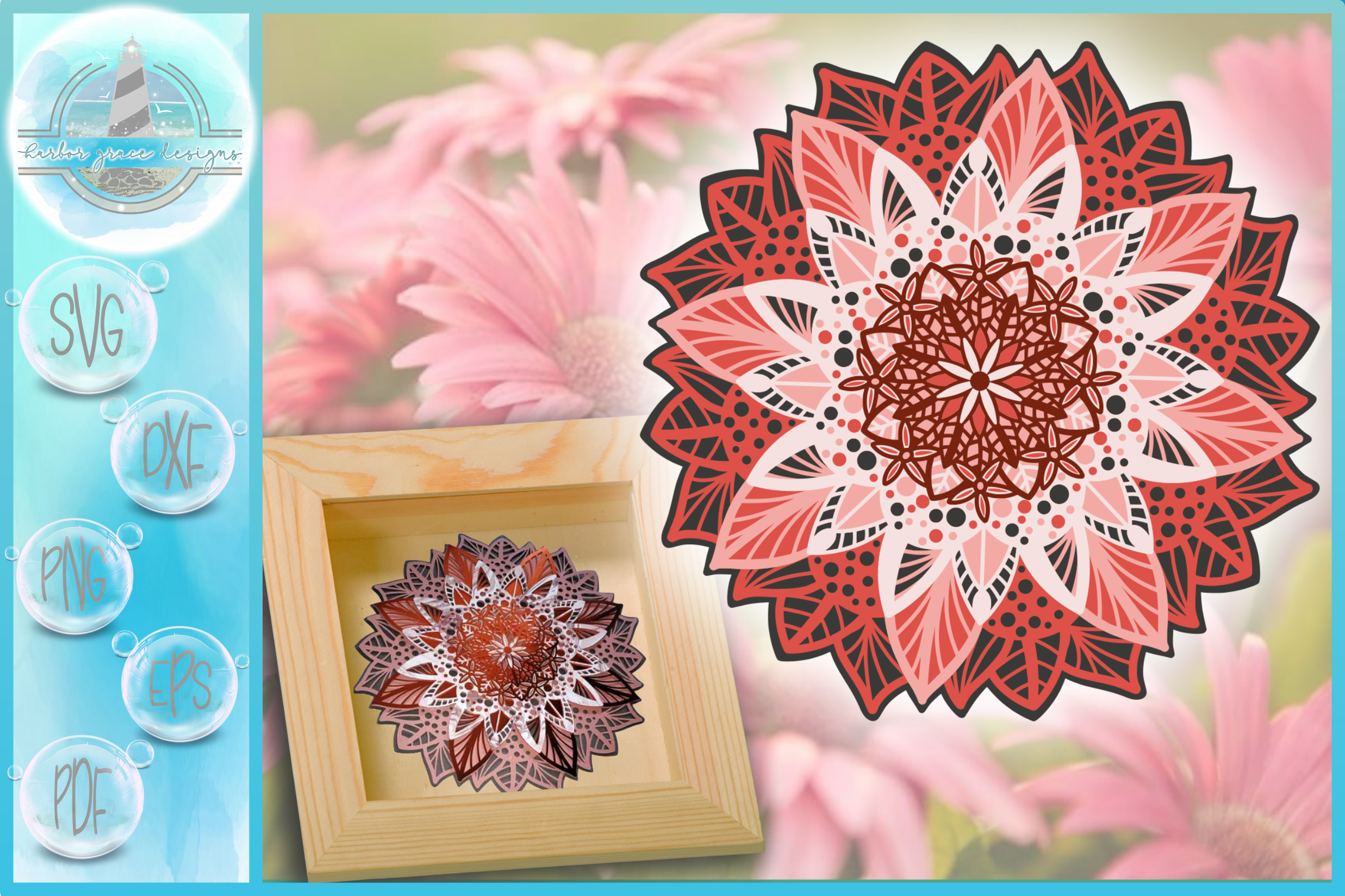 Download 3D Floral Mandala Multi Layered Mandala SVG