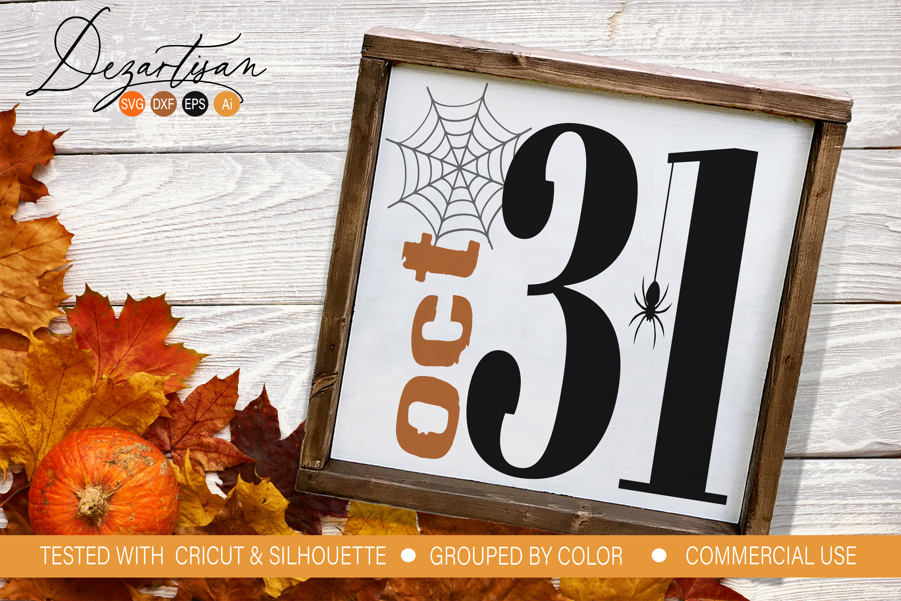 Halloween Oct 31 spider web DXF SVG Cut File (138007) | Cut Files