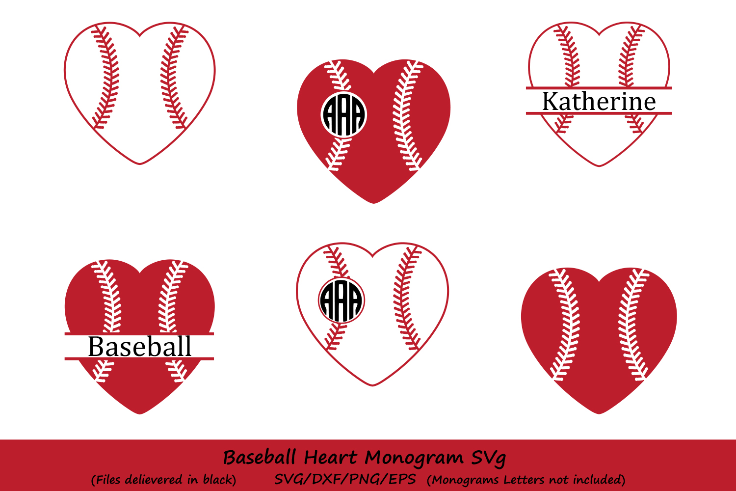 baseball heart svg, baseball svg, Baseball Monogram Svg, Softball Svg