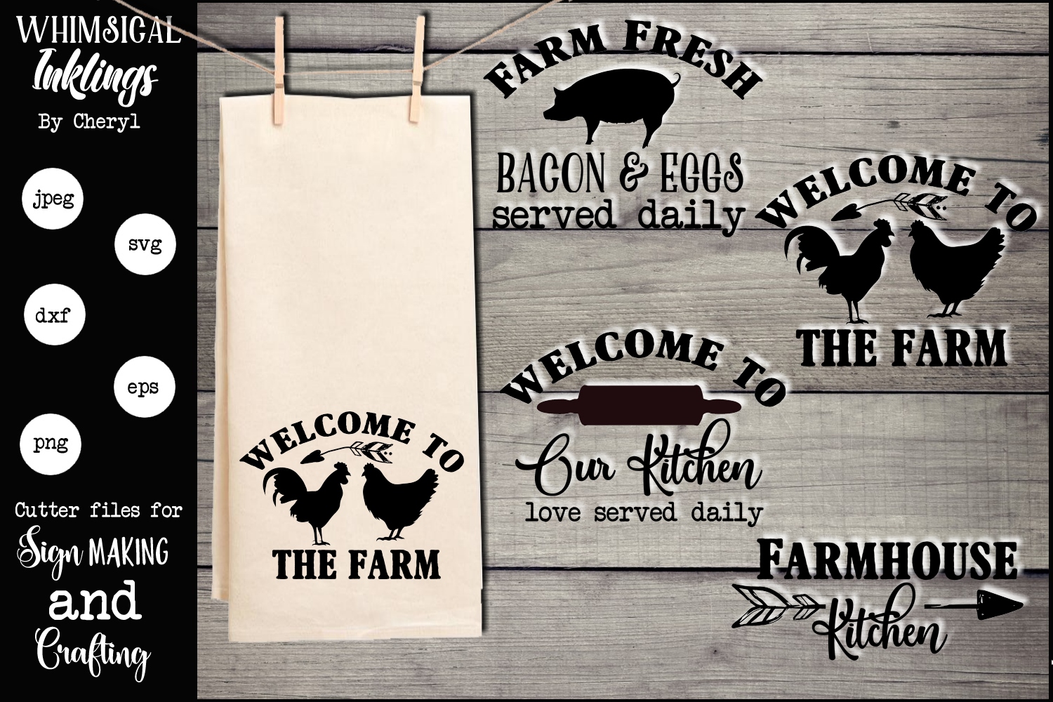 Download Farmhouse Kitchen Dishtowel SVG Set (168467) | SVGs ...
