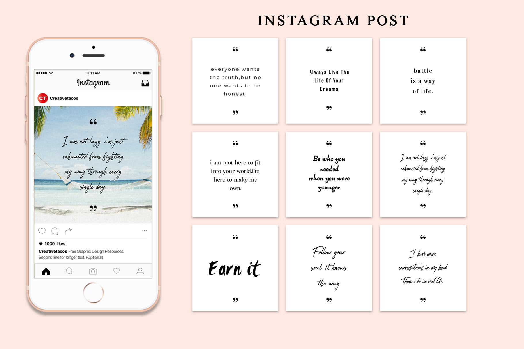 Simple Instagram Post Templates